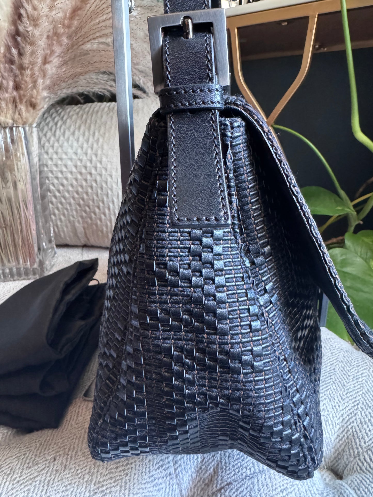 Fendi Leather Weave Mama Baguette