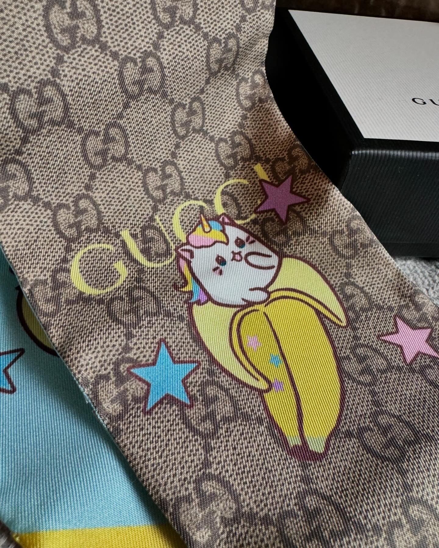 Gucci Bananya Cat Silk Twilly/scarf