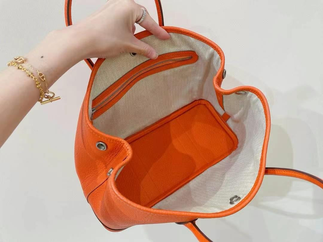 PREORDER ONLY-Hermes Garden Party in Orange Leather