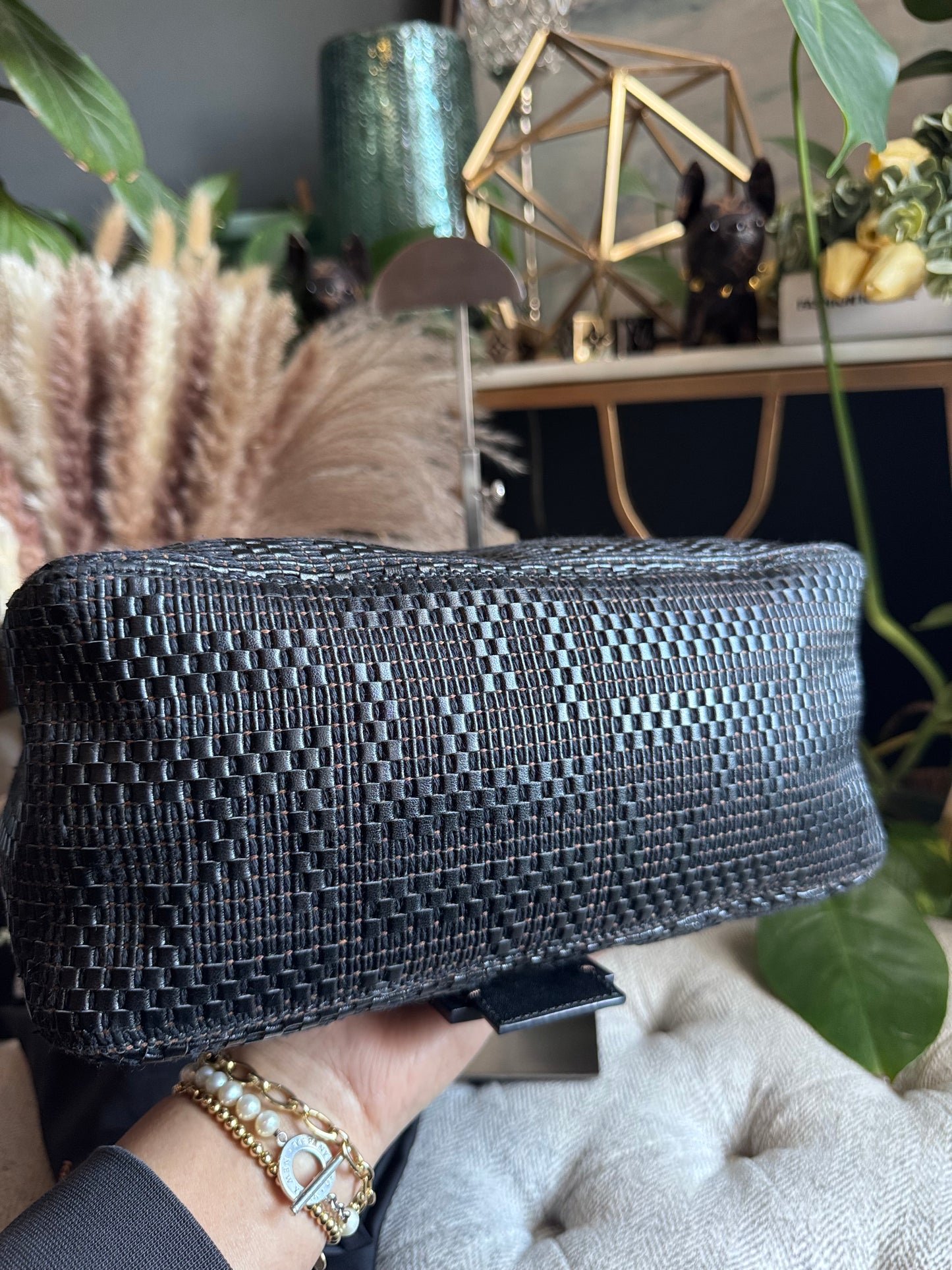 Fendi Leather Weave Mama Baguette
