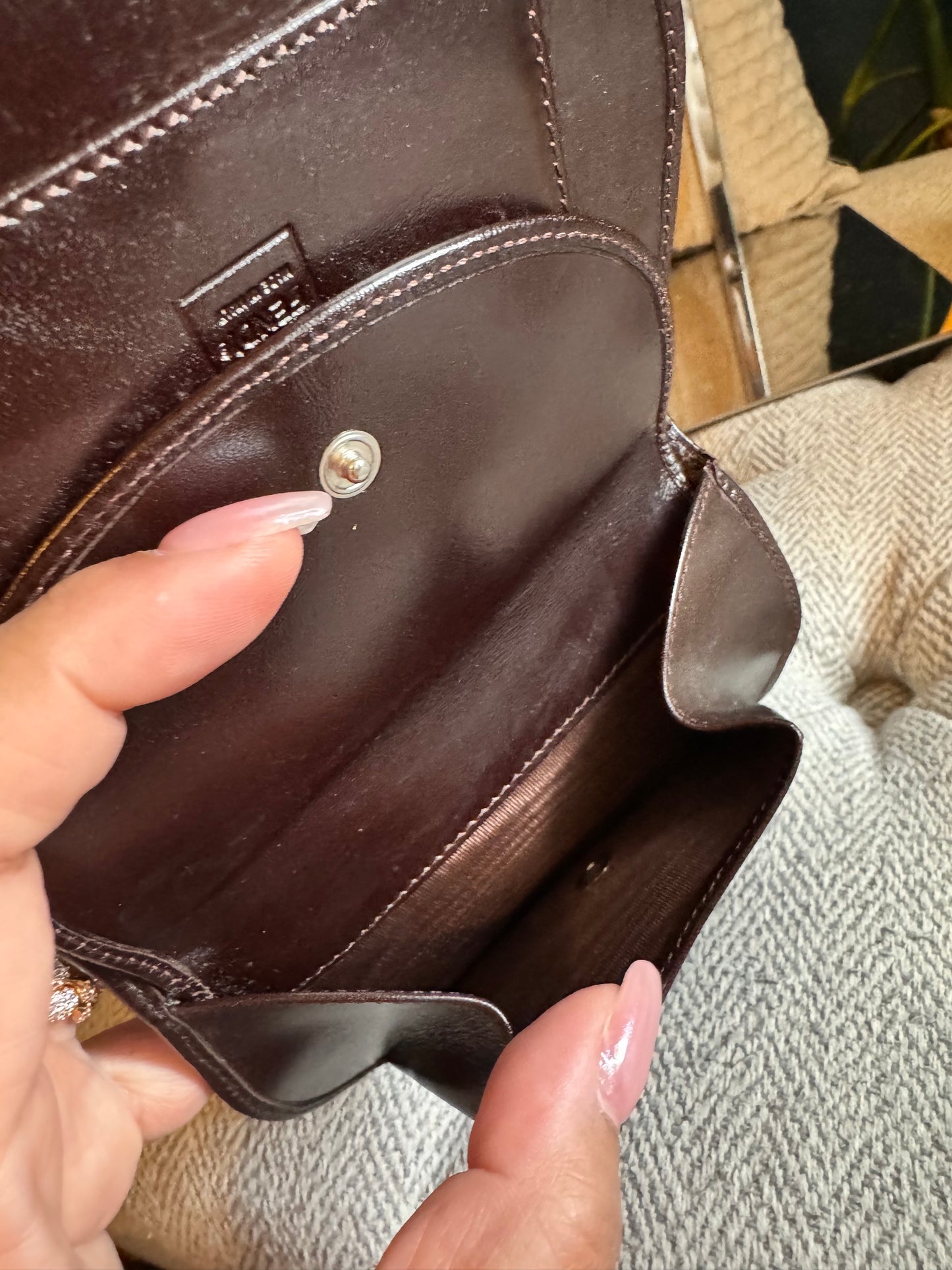 Fendi Zucca halfmoon wallet