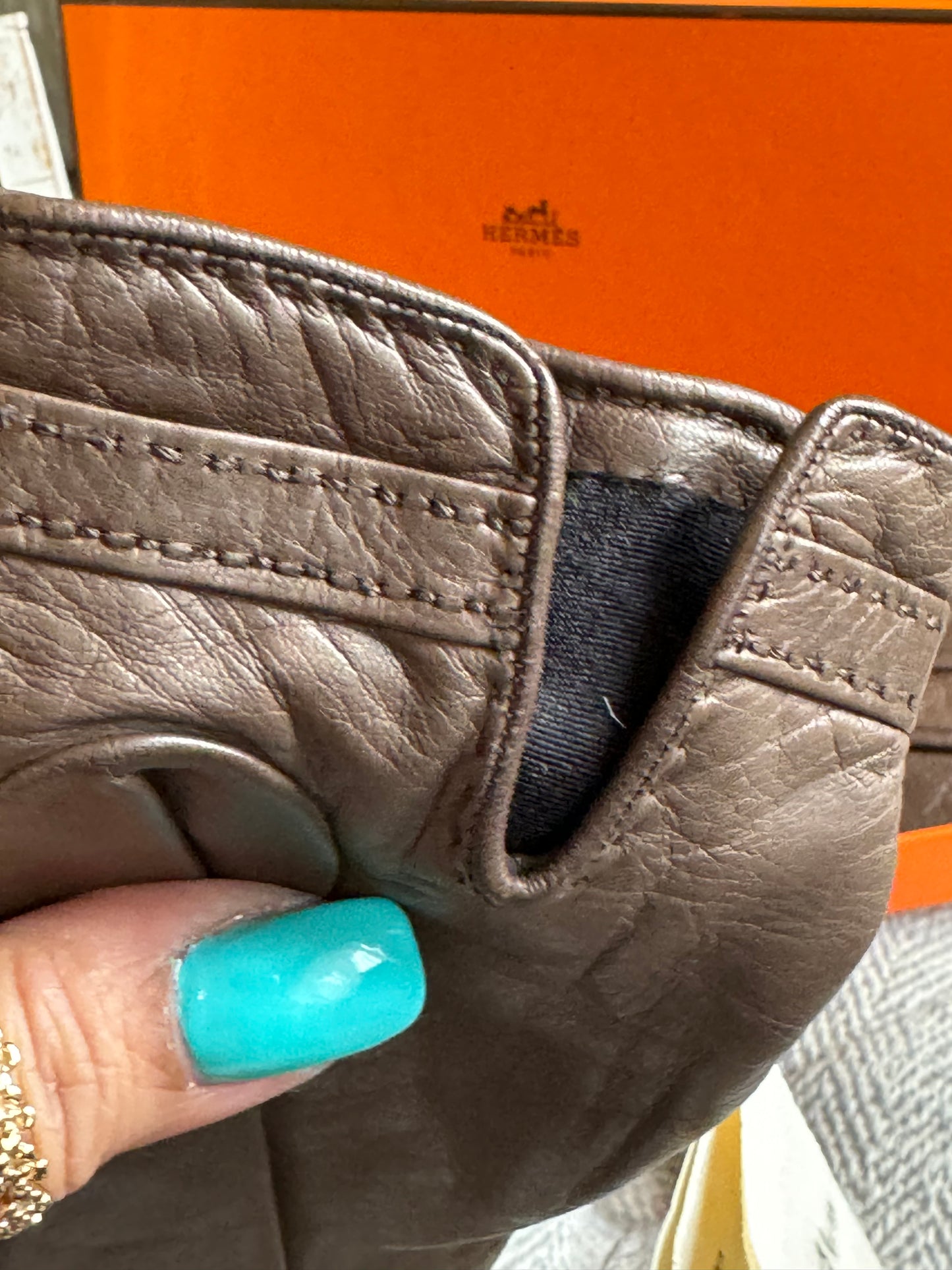 Hermes Fantaisie Leather Gloves
