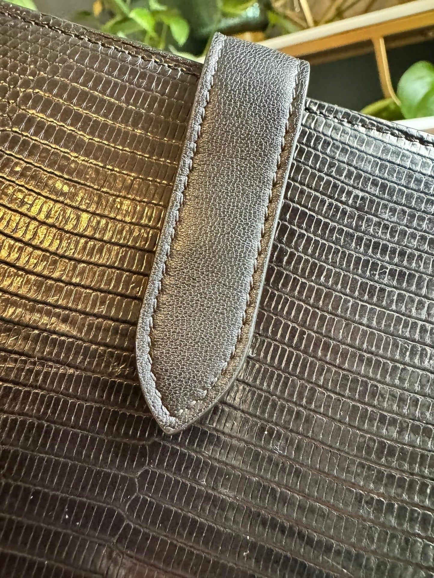 CELINE Large Wallet in Lizard Embossed Calfskin