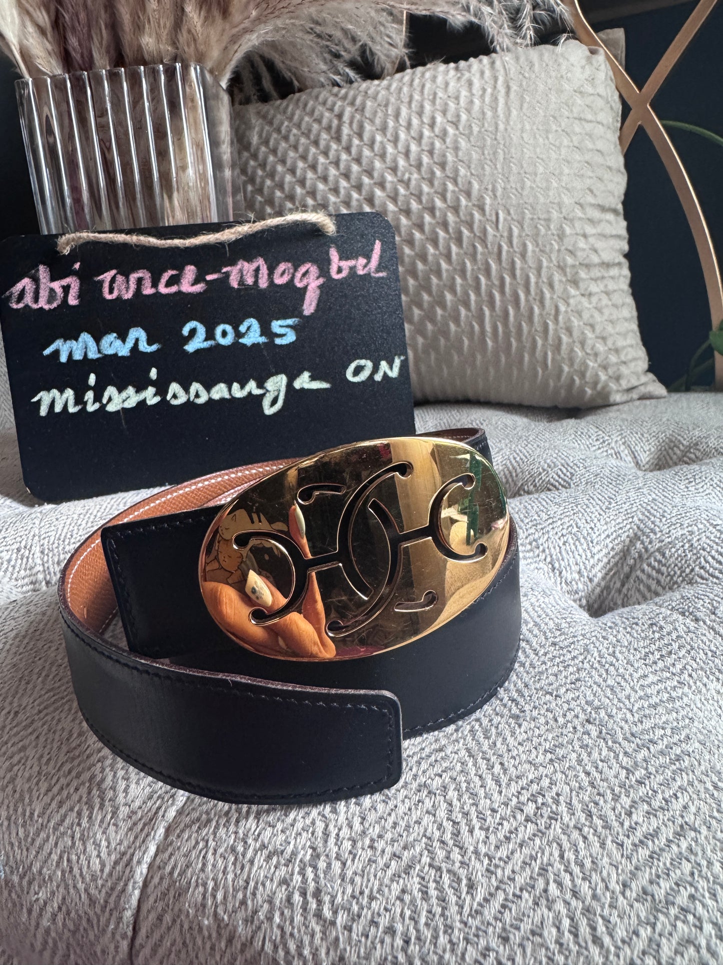 Hermes Belt with Gold Buckle