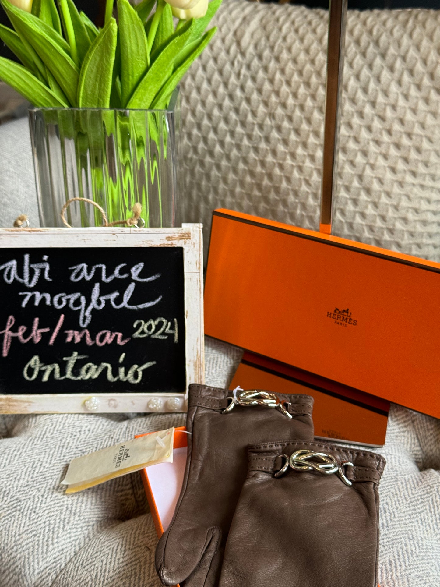 Hermes Fantaisie Leather Gloves