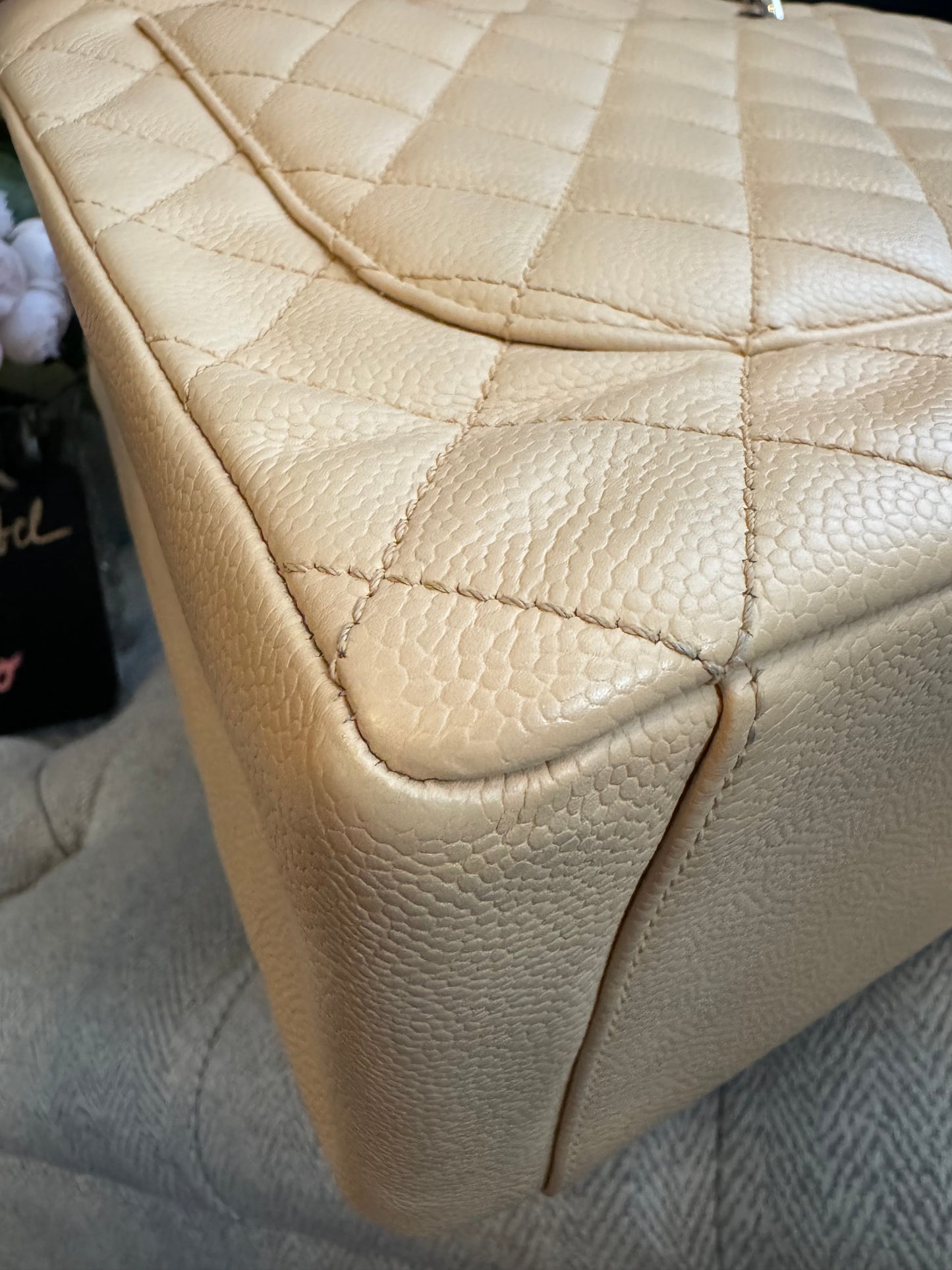 Chanel Beige Caviar GST with Silver Hardware
