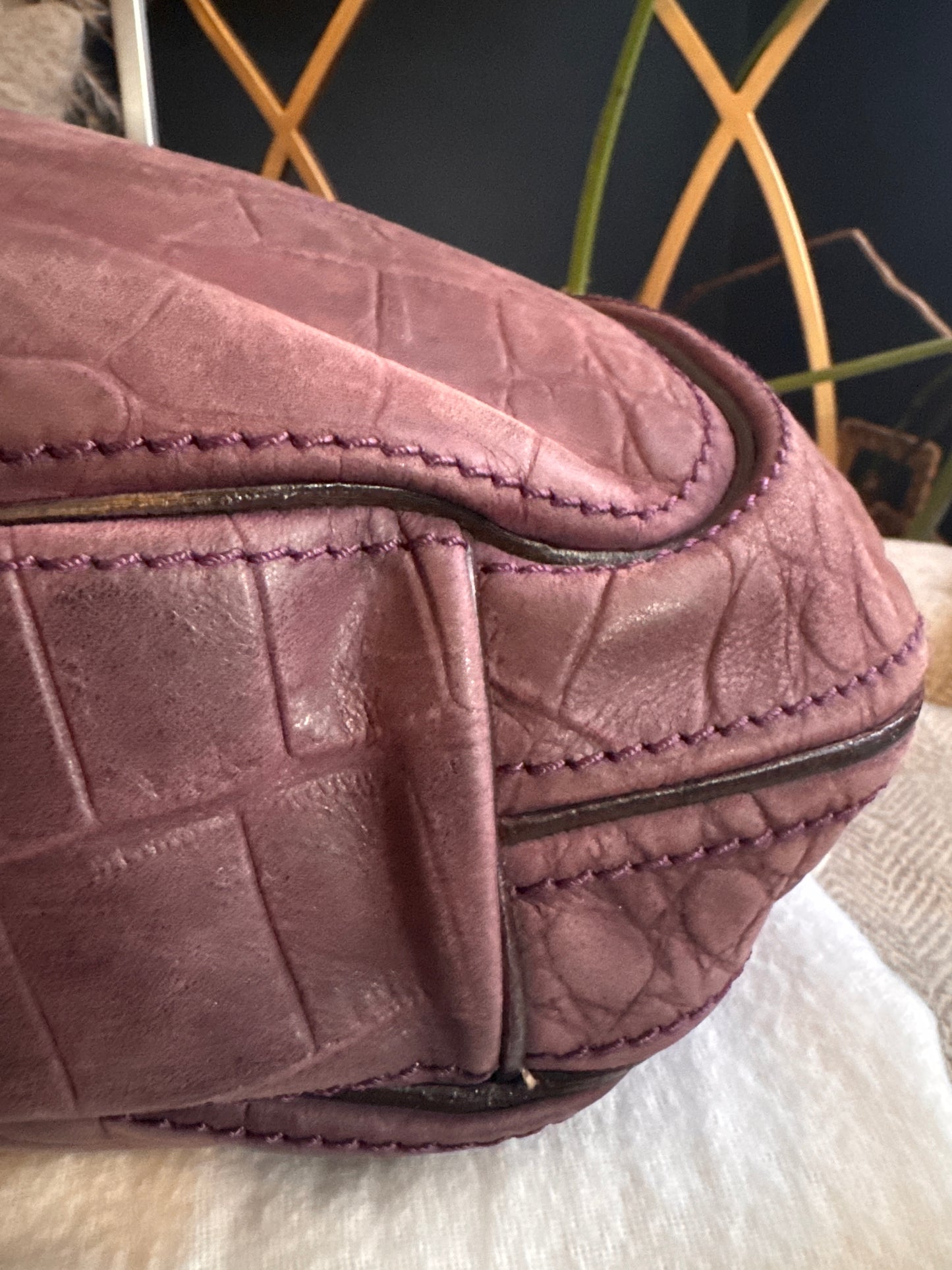Givenchy Croc Embossed Calfskin Hobo