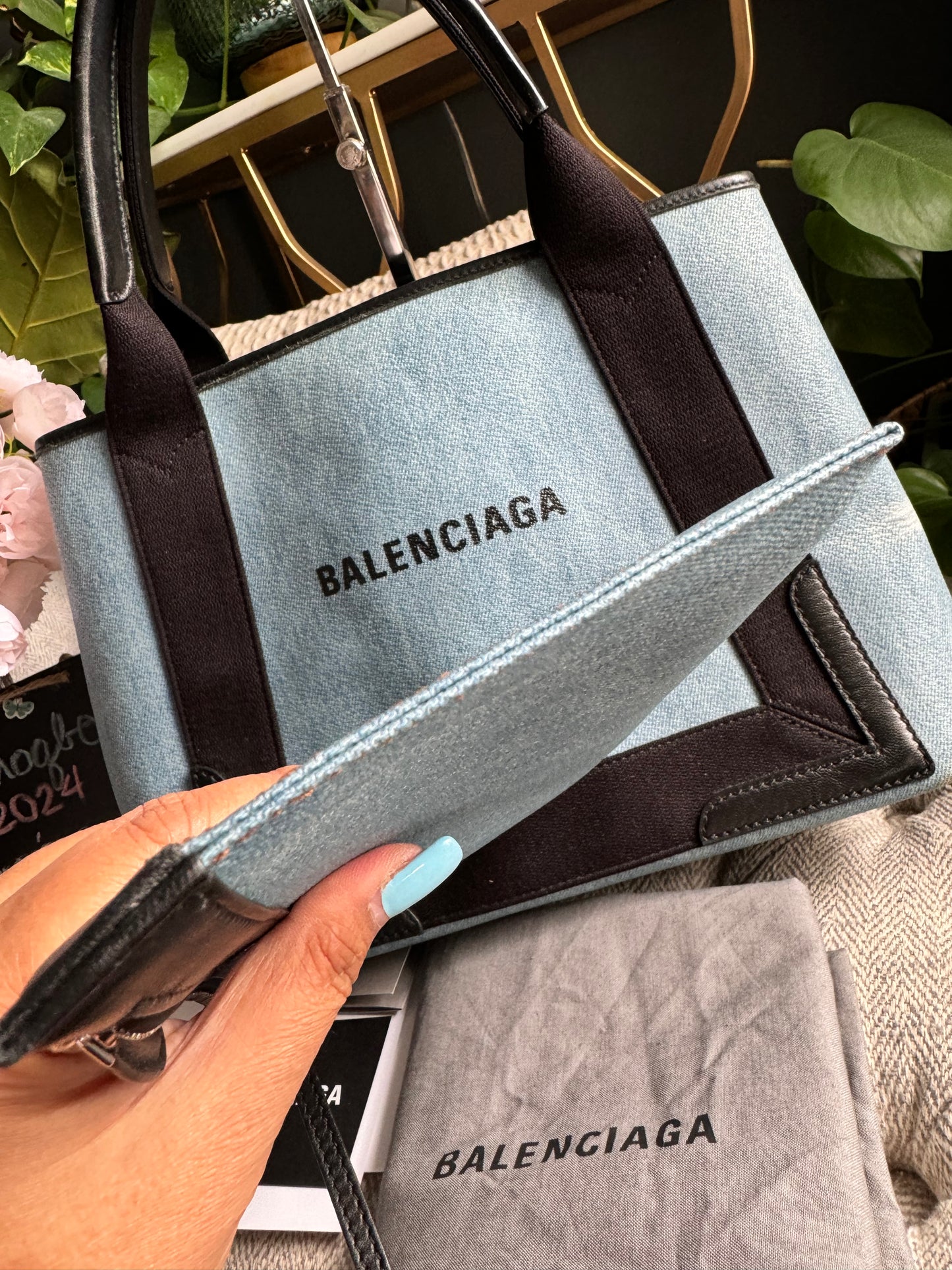 Balenciaga Denim Cabas