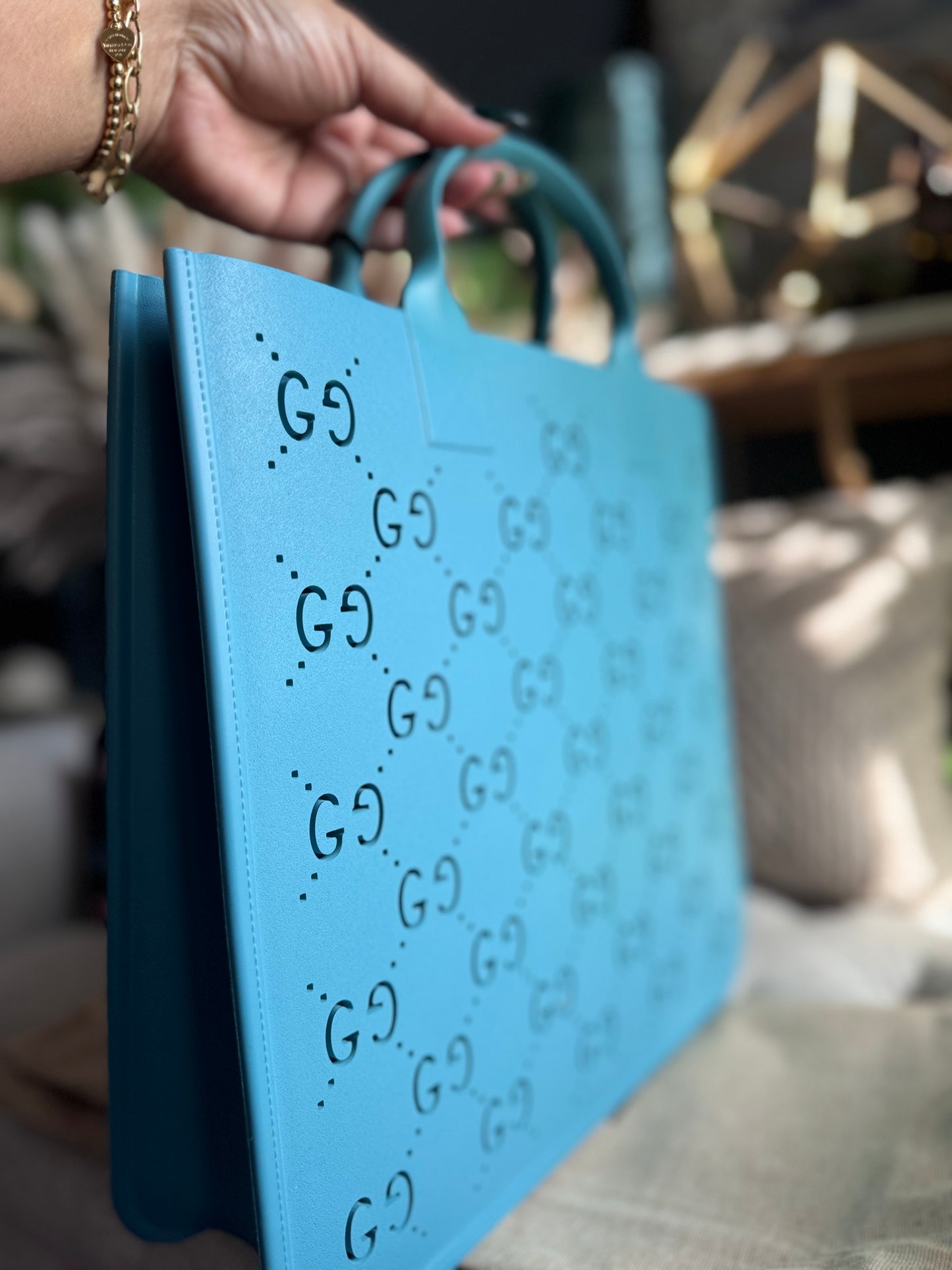 Gucci Rubber Tote- BLUE