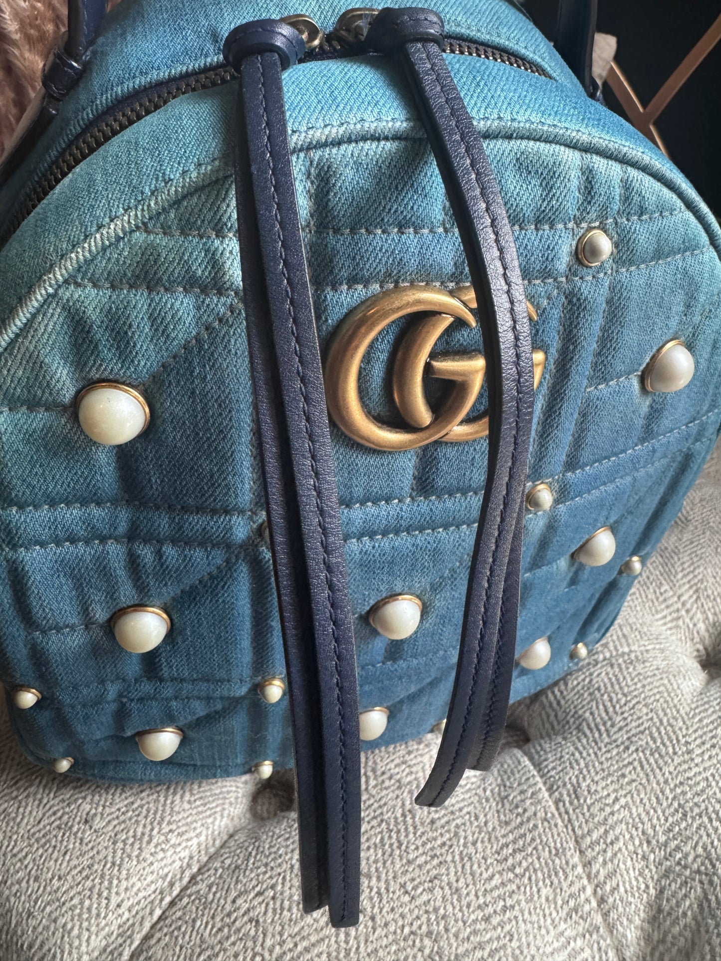 Gucci Marmont Denim Backpack