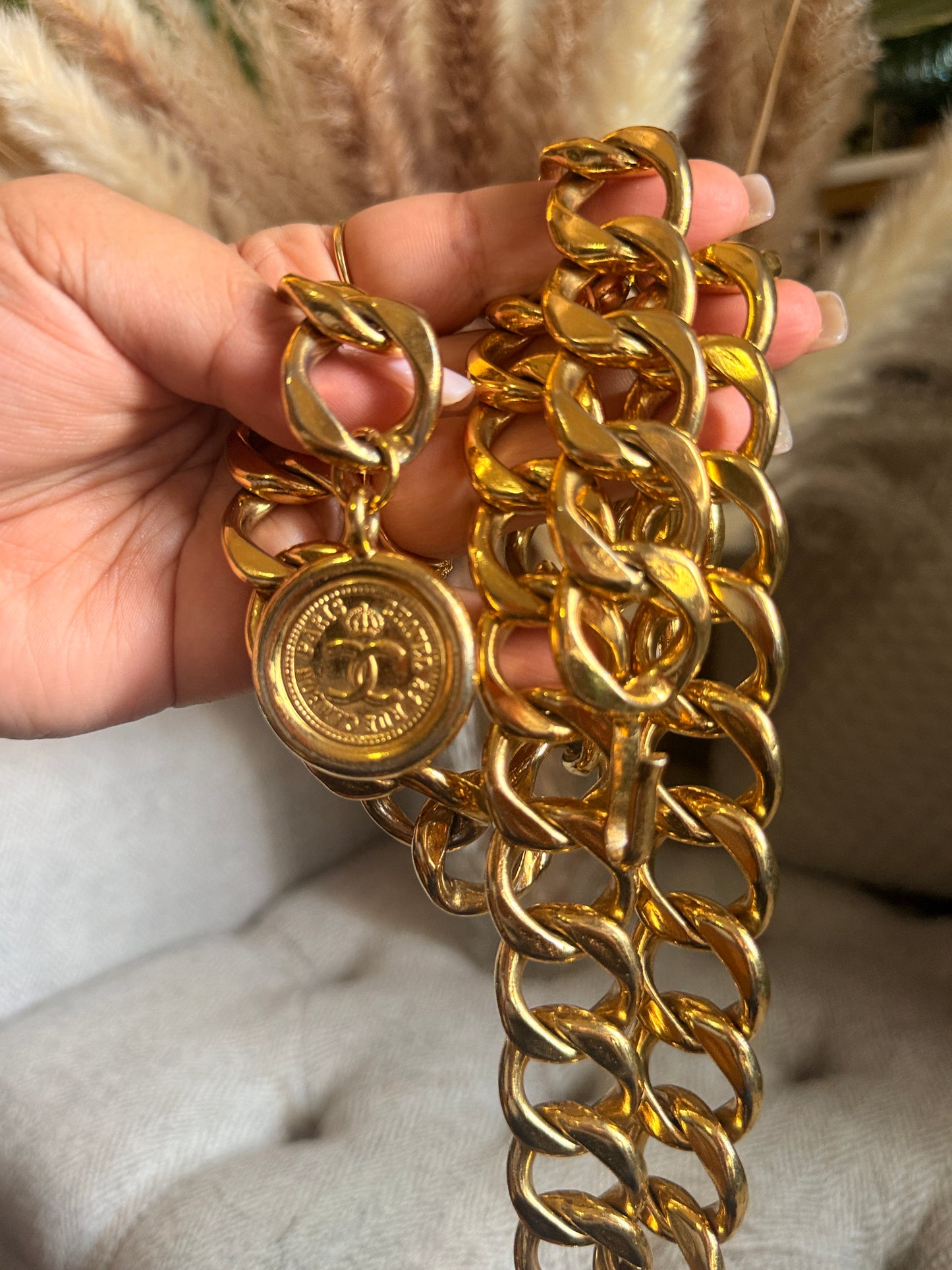 Chanel Vintage 24k Gold Plated Belt
