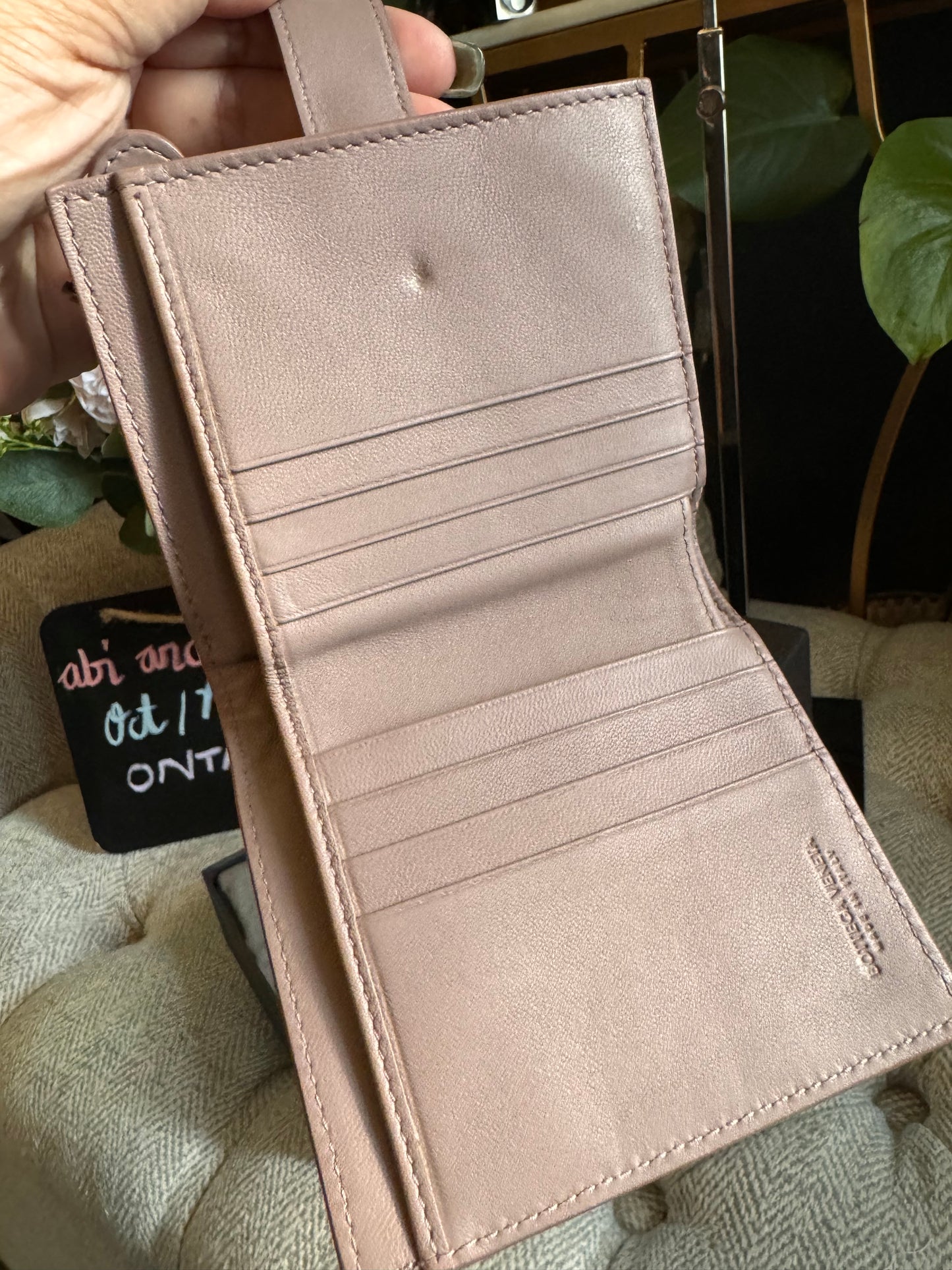 Bottega Veneta Compact Wallet in blush