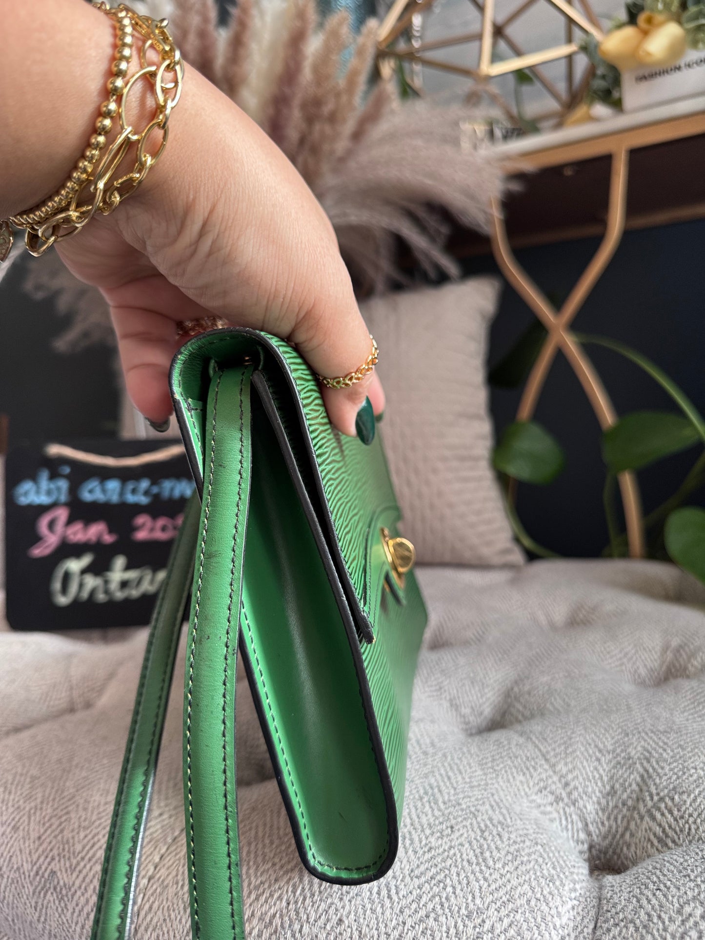 Louis Vuitton Epi Pochette Arche in Borneo Green