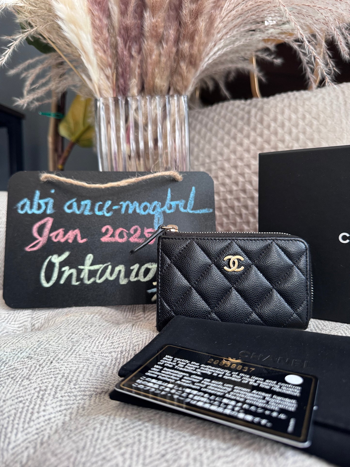 CHANEL Caviar Quilted Zipped Key Holder Case