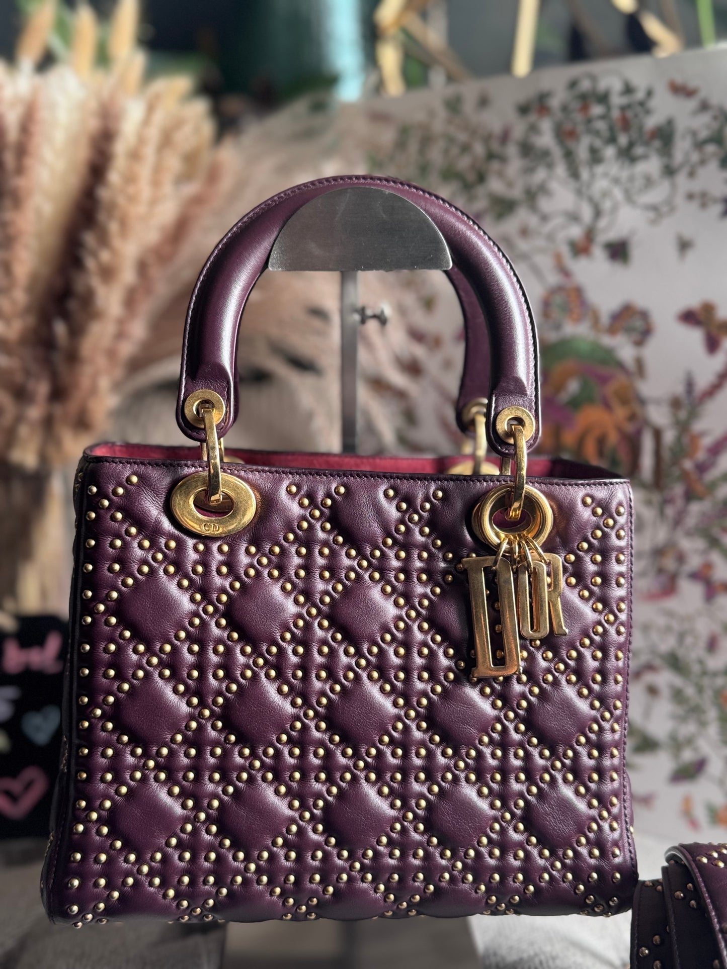 Dior Medium Cannage Studded Lady Dior