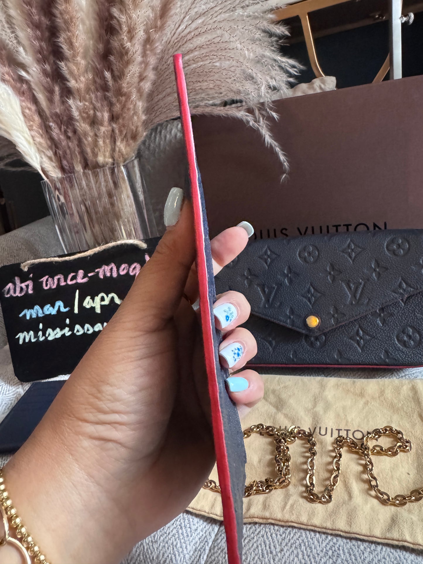 Louis Vuitton Pochette Felicie in Empreinte Marine Rouge