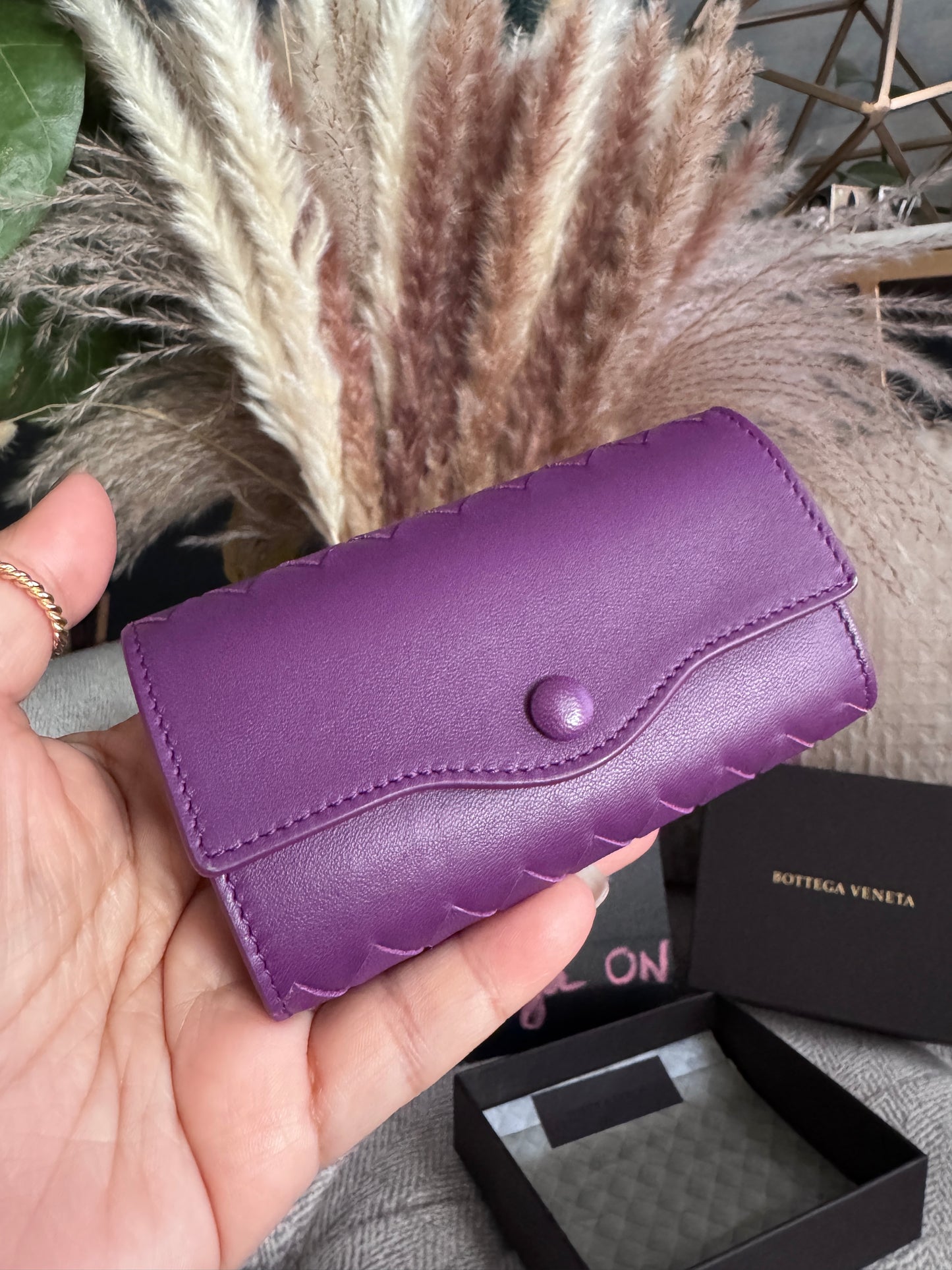 Bottega Veneta 6-Key Leather Intreciatto Case
