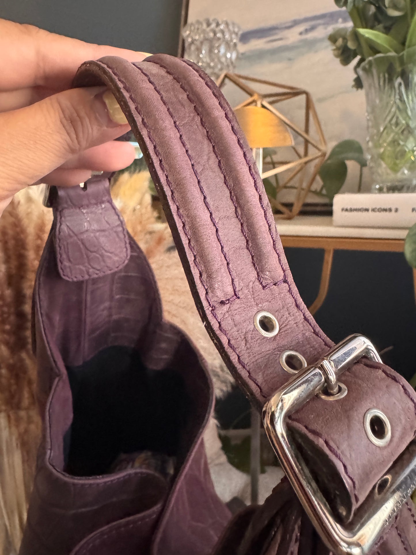 Givenchy Croc Embossed Calfskin Hobo