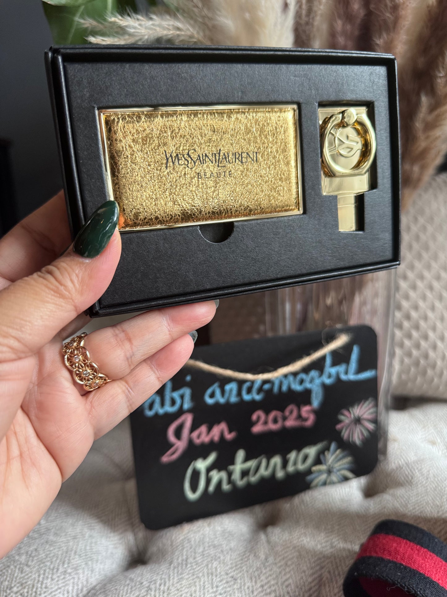 YVES SAINT LAURENT Beaute New Hand Mirror and Phone Ring