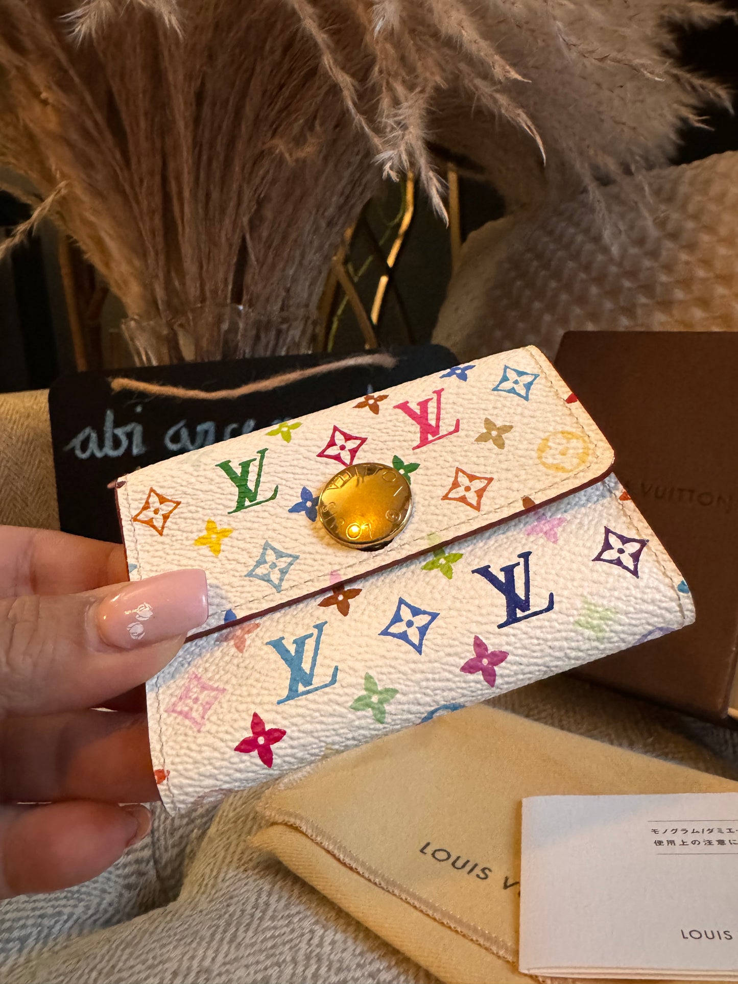 Louis Vuitton x Takashi Murakami Multicolor Business Cardholder in Blanc