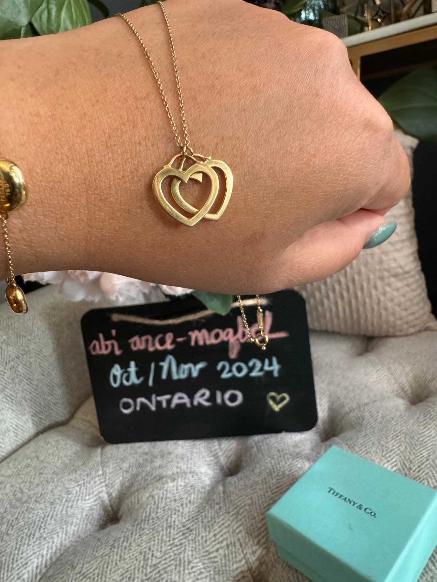 Tiffany&Co Sentimental Double Heart Necklace