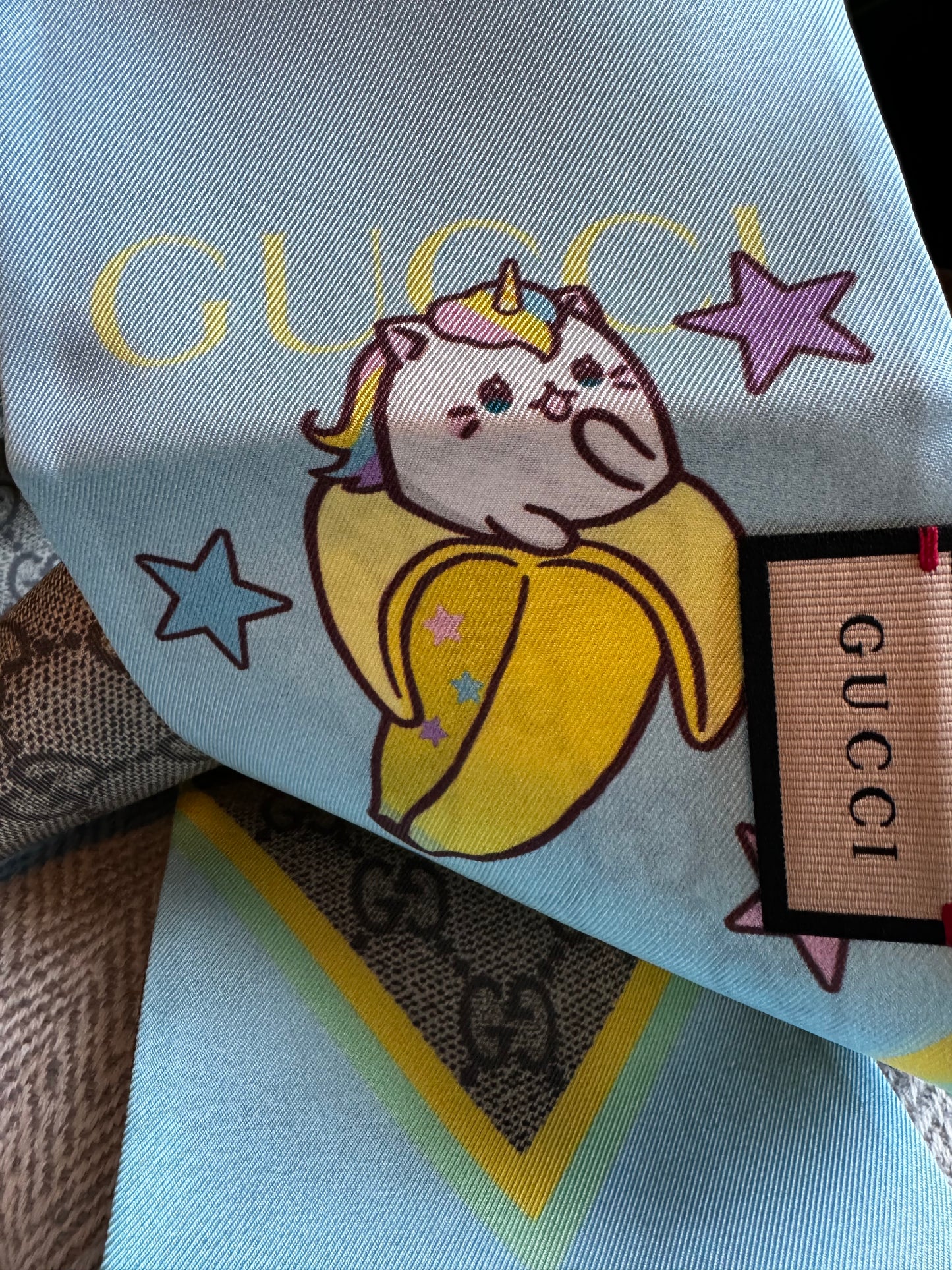 Gucci Bananya Cat Silk Twilly/scarf
