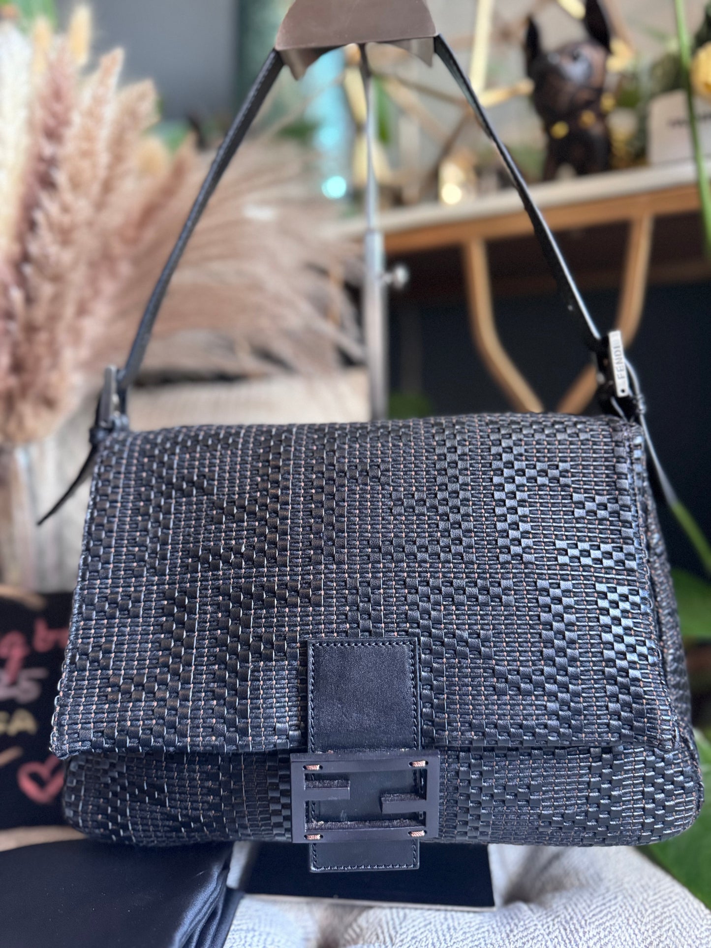 Fendi Leather Weave Mama Baguette