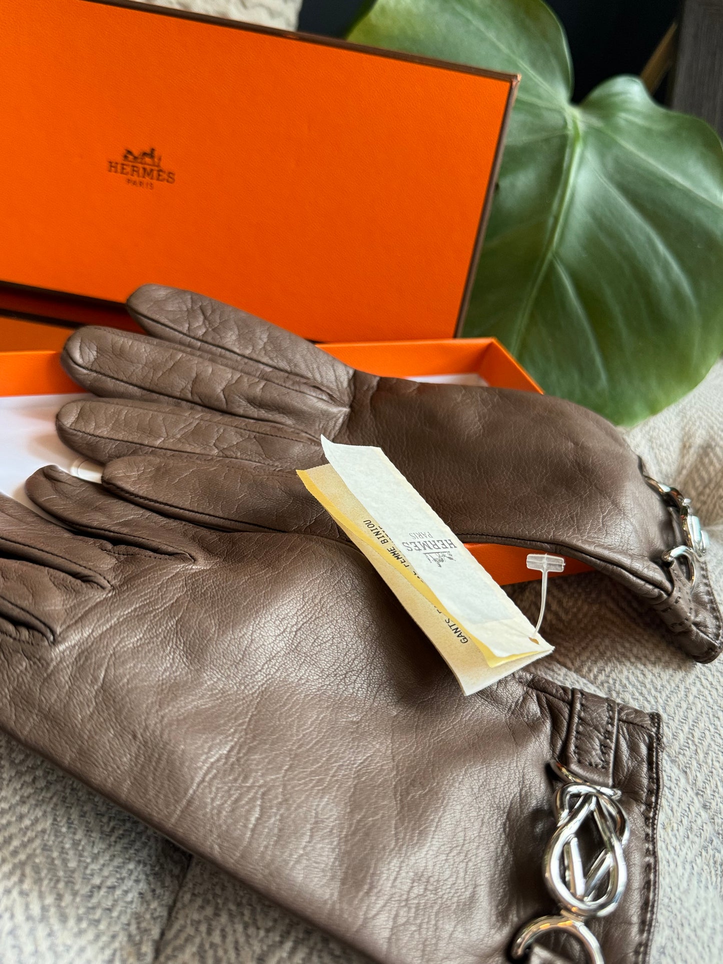 Hermes Fantaisie Leather Gloves