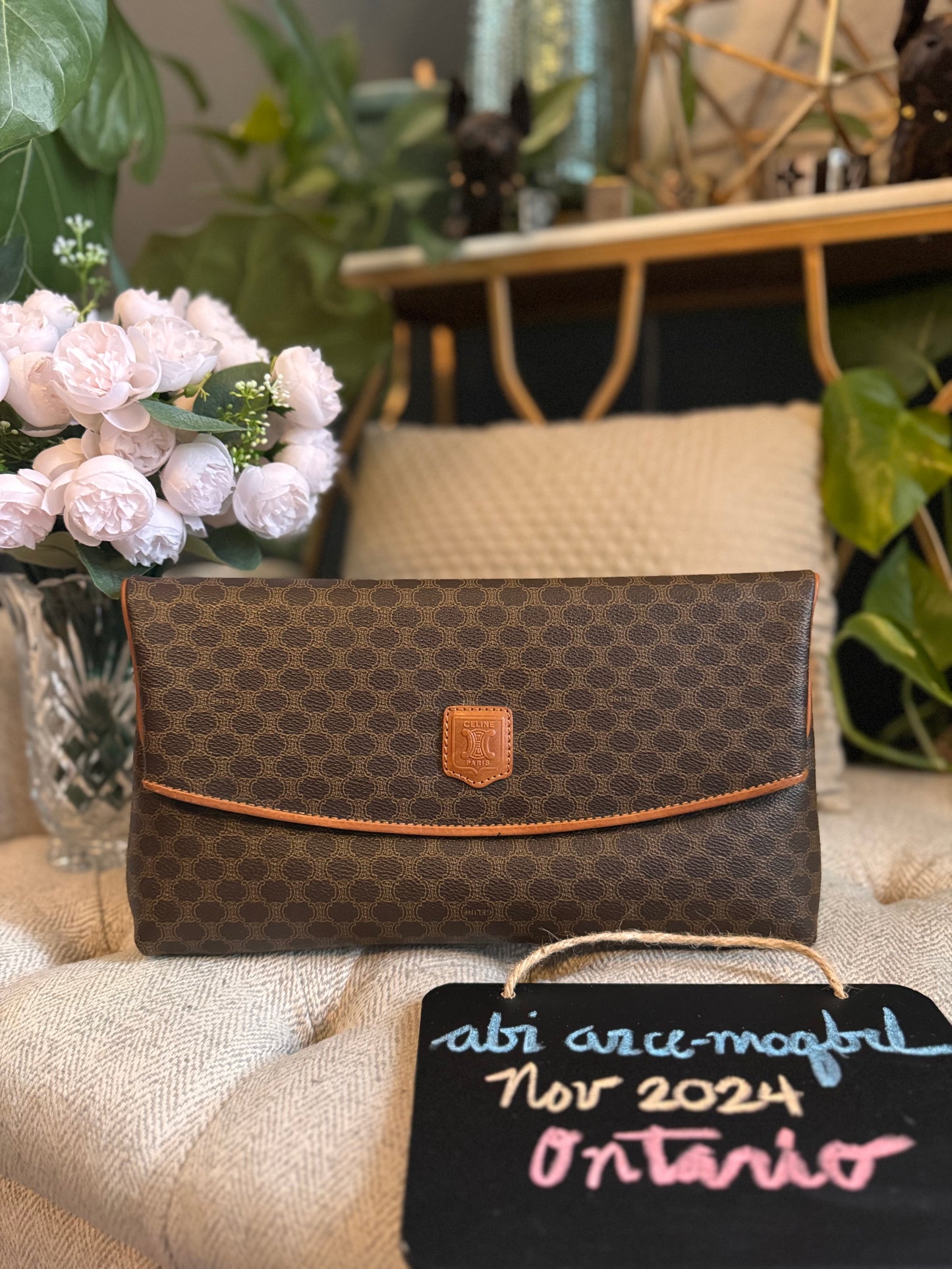 Celine Vintage Macadam Foldover Clutch