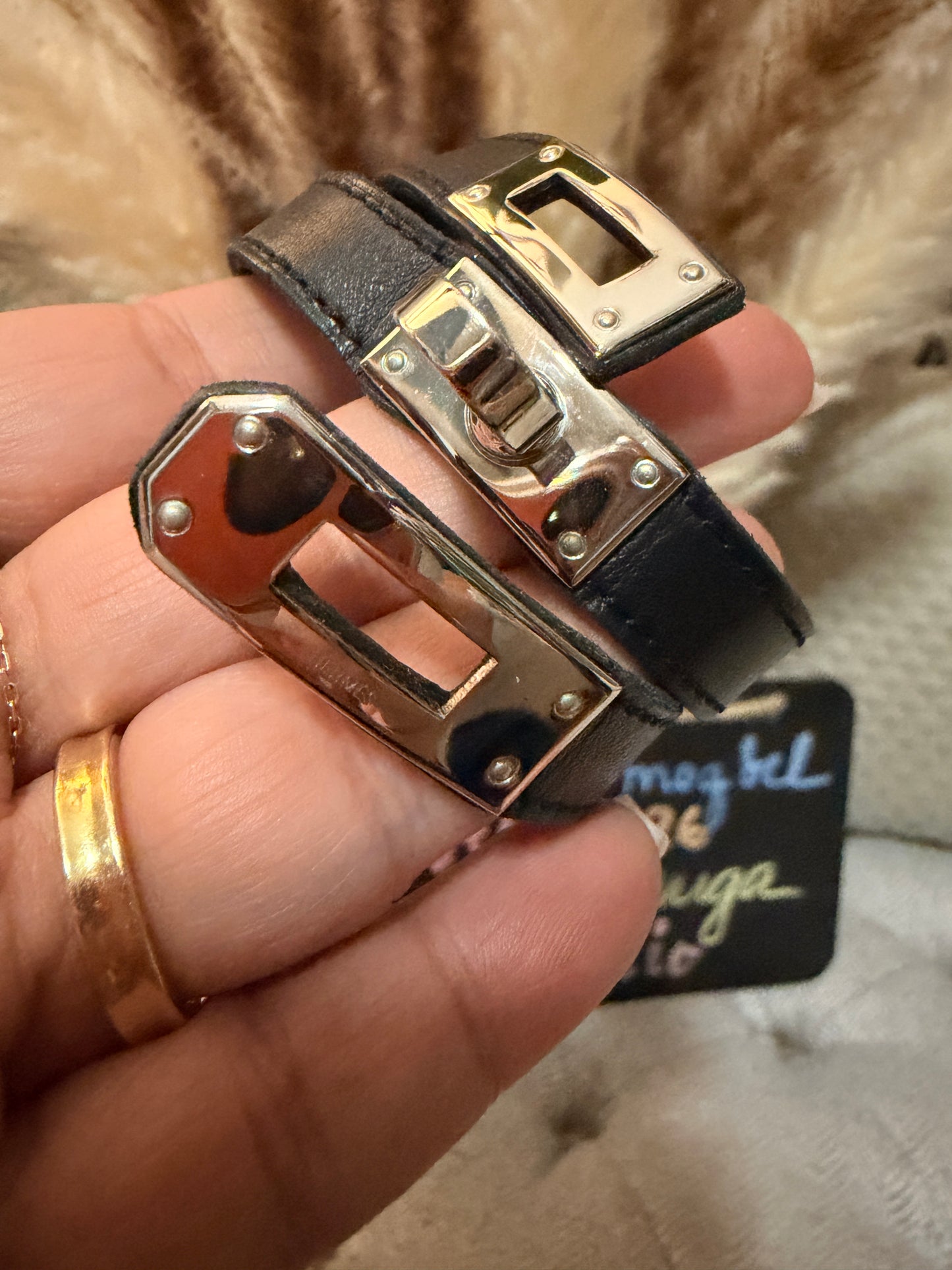 Hermès Kelly Double Tour Bracelet in Silver Hardware