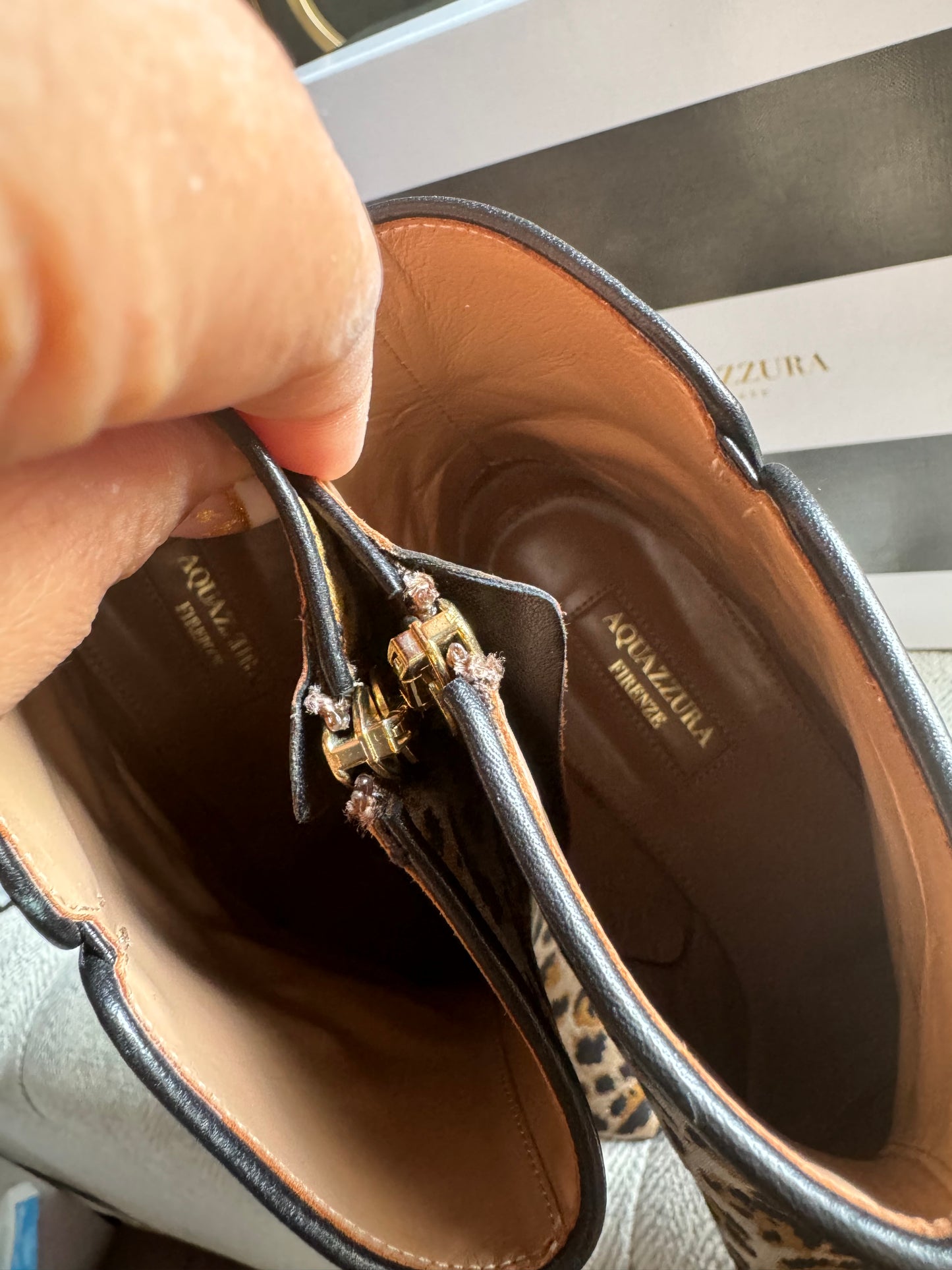 Aquazzura Leopard Print Quant 45 in size 39