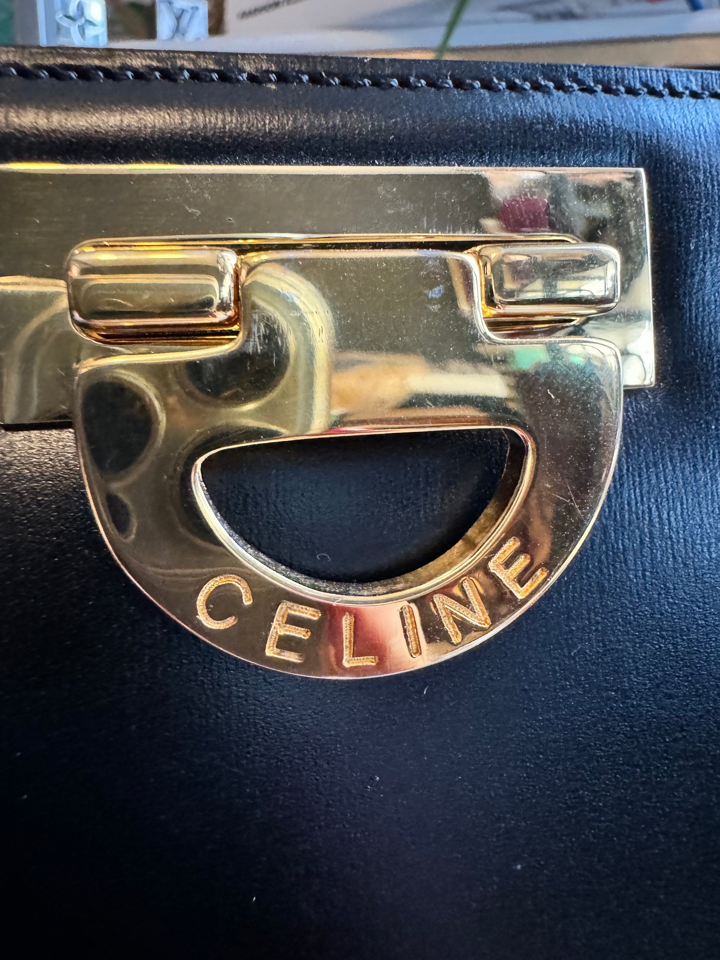 Celine Vintage Crossbody/Shoulder bag in Black, Gold Hardware