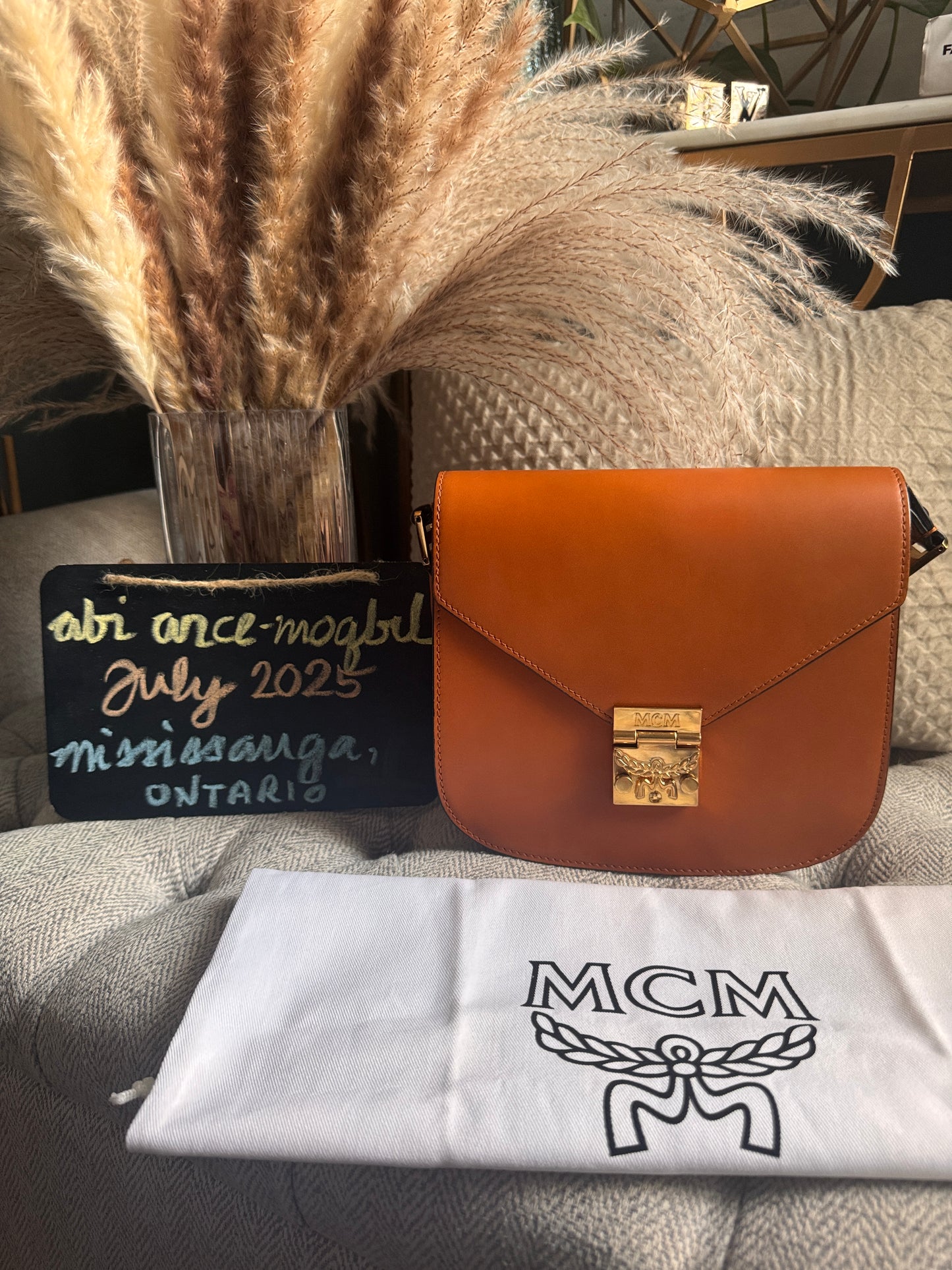 MCM Calfskin Patricia Leather Crossbody