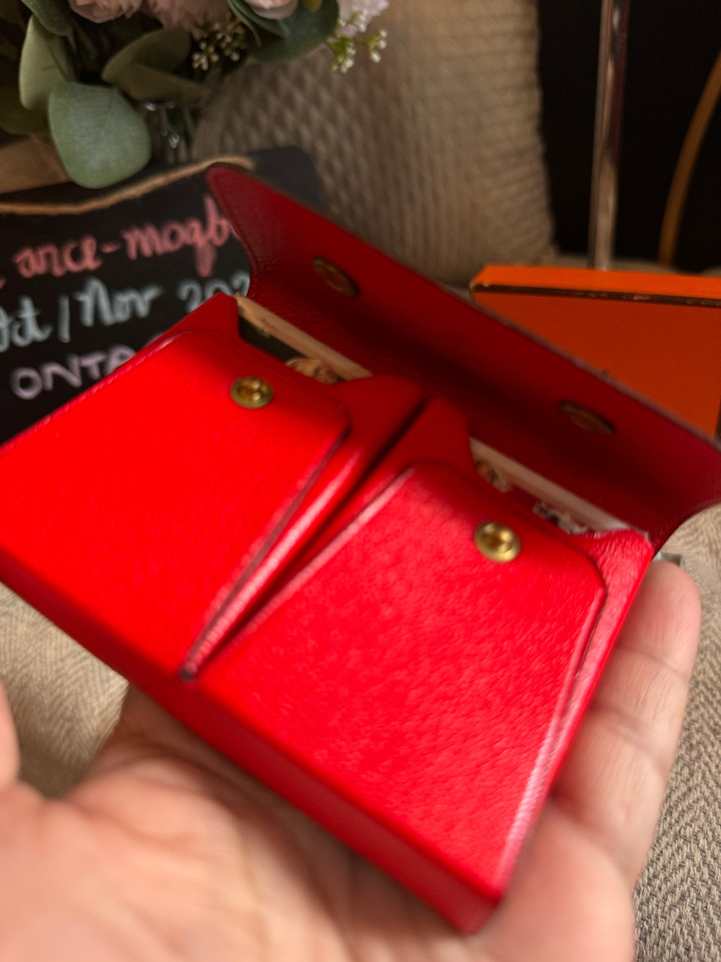 Hermes vintage playing cards with leather case