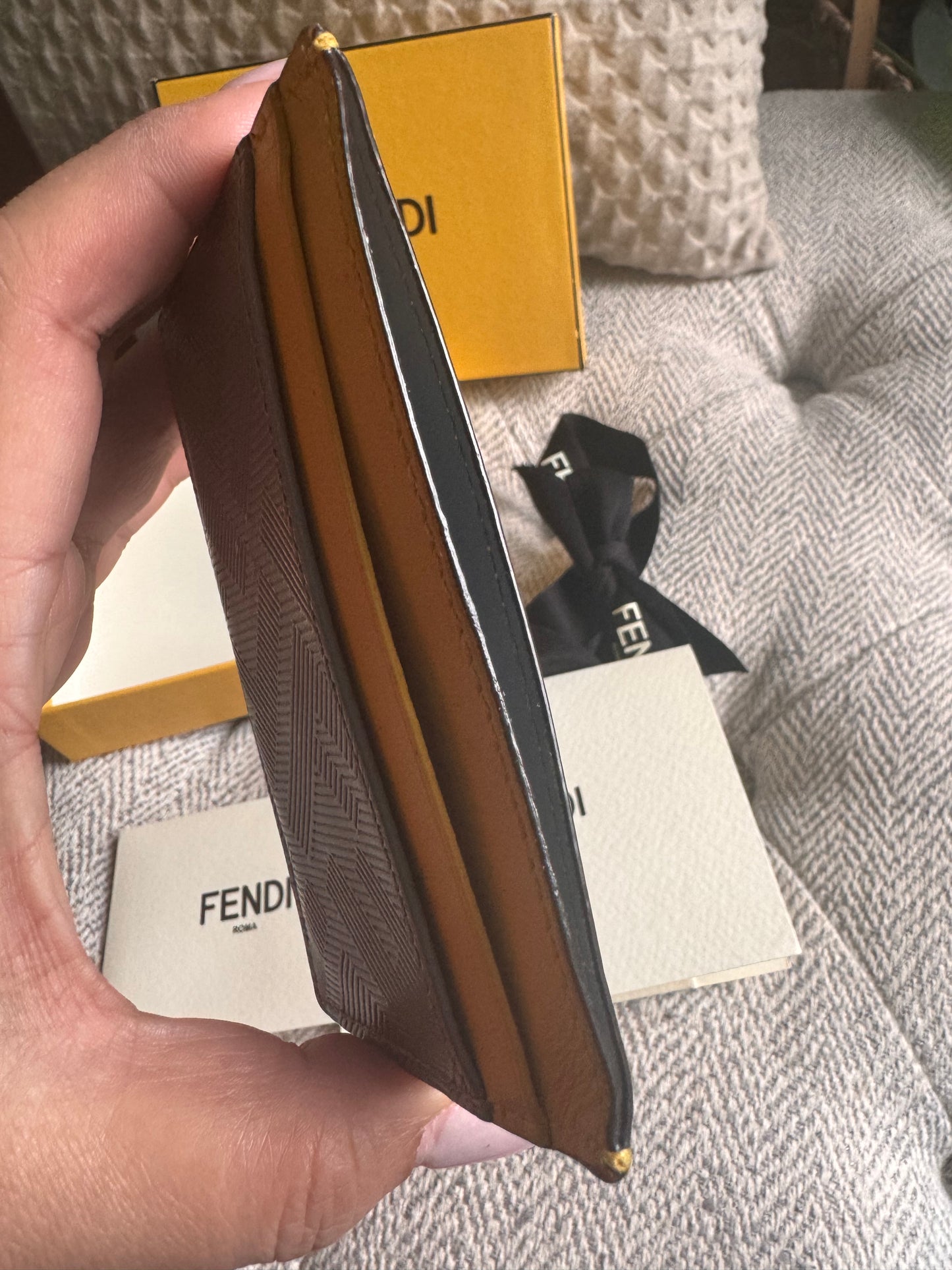 Fendi Logo Cardholder in Leather