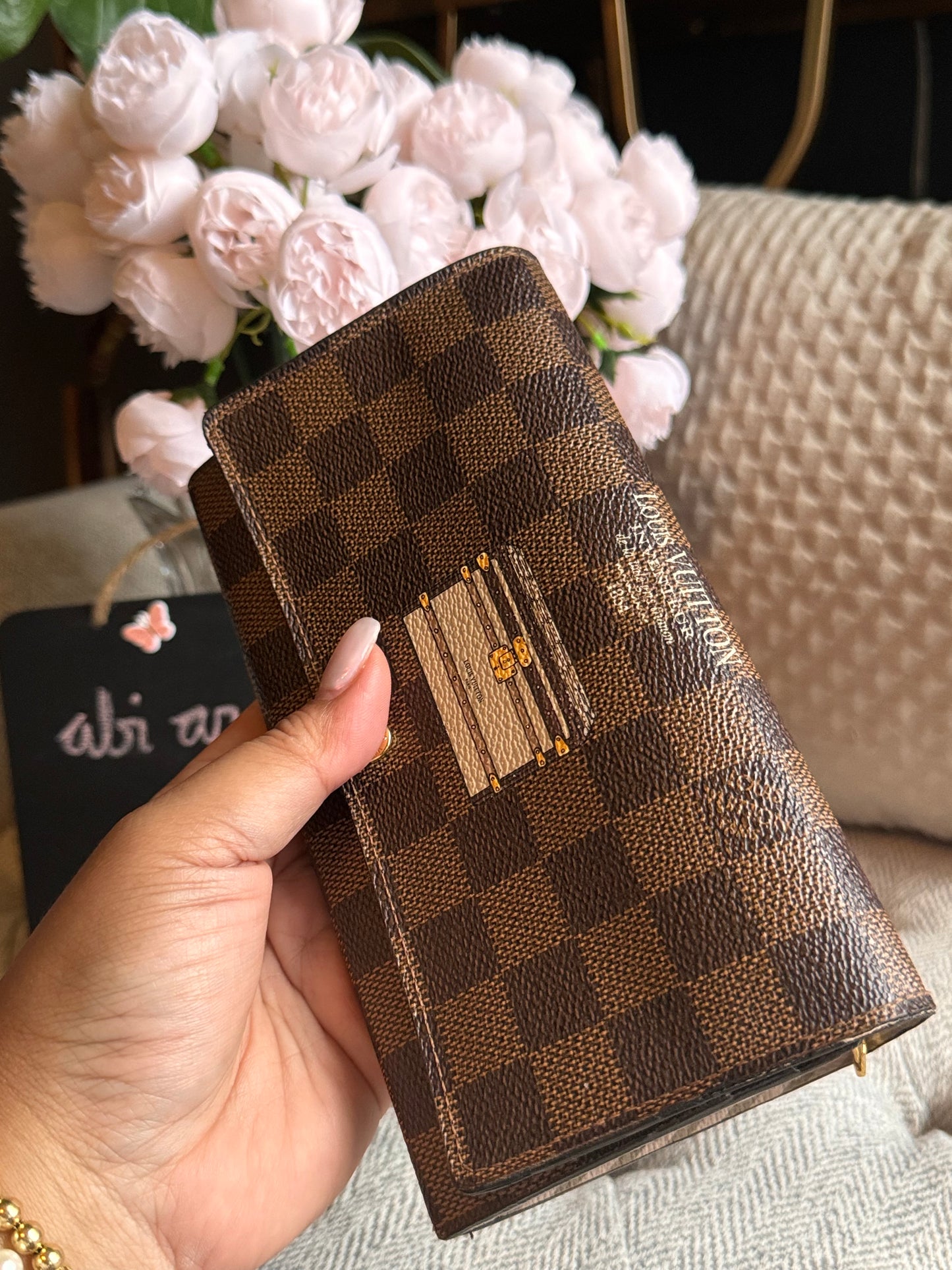 Louis Vuitton Damier Ebene Trunks and Locks Sarah Wallet