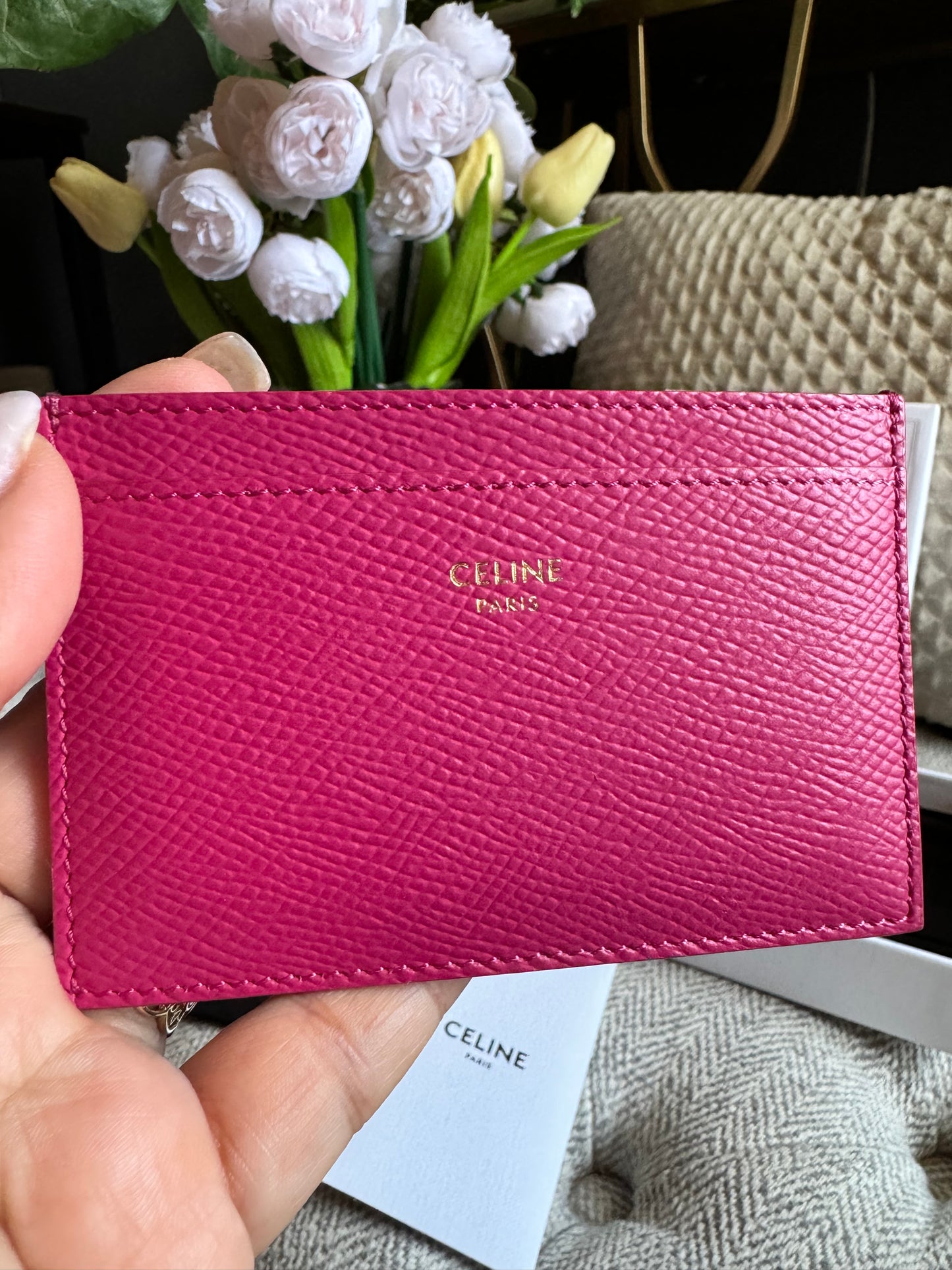 Celine Grained Calfskin cardholder