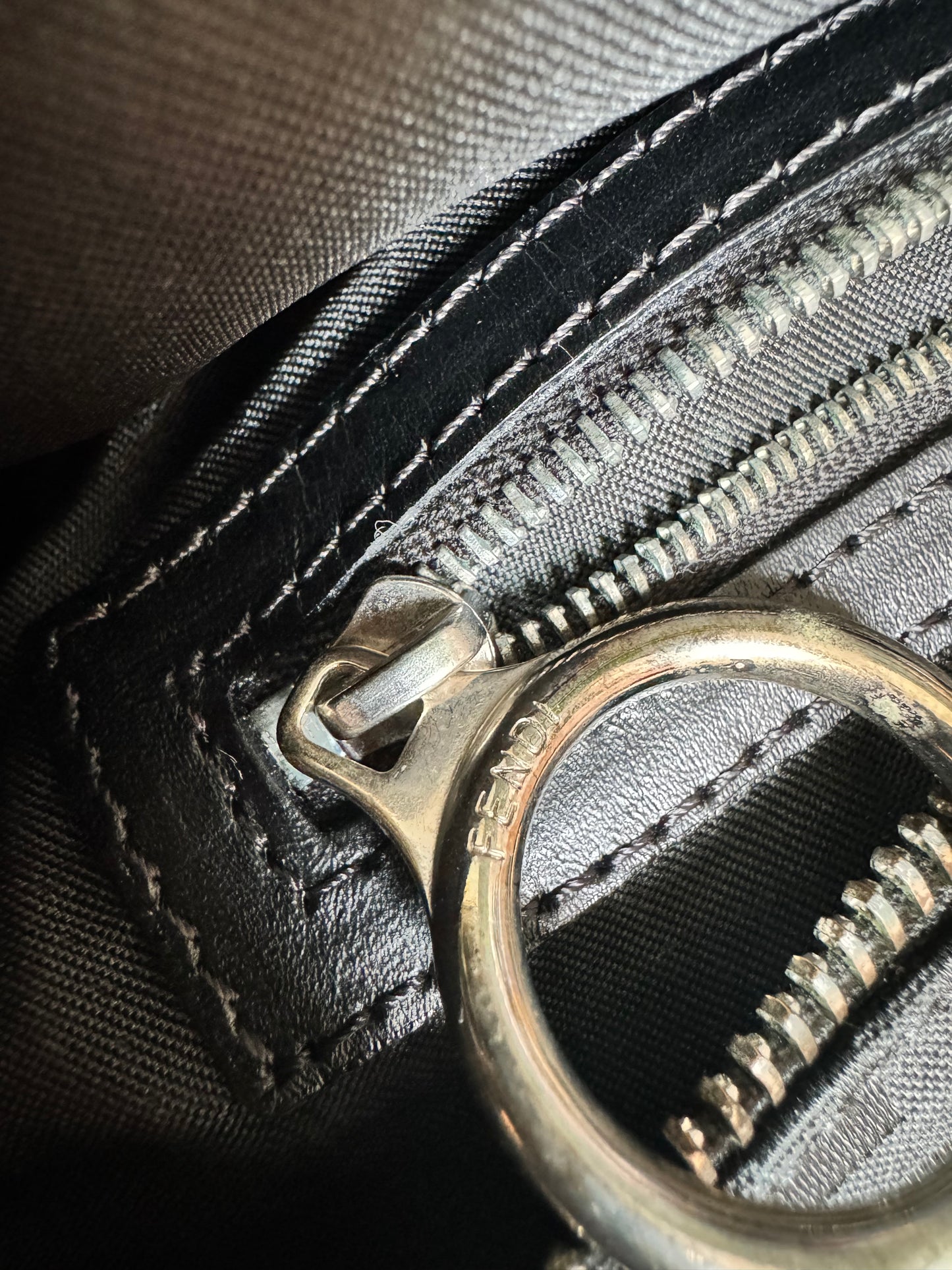 Fendi Zucca Zucchino FF Logo Zebra Print with Silver Monogram Tag