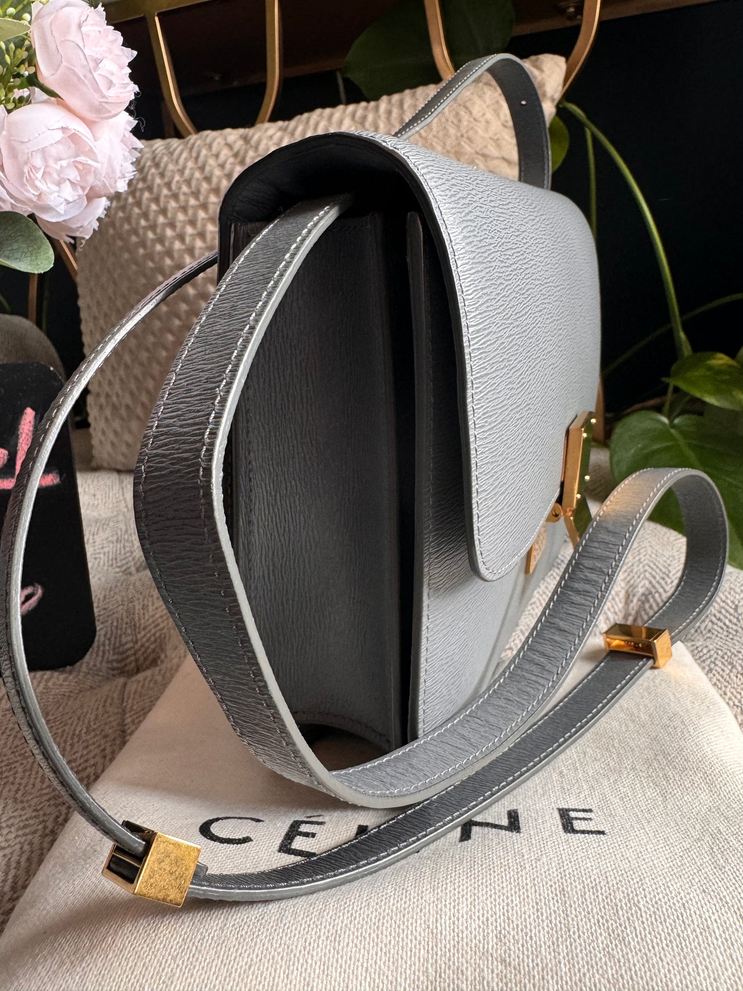 Celine Medium Box Bag in Grey