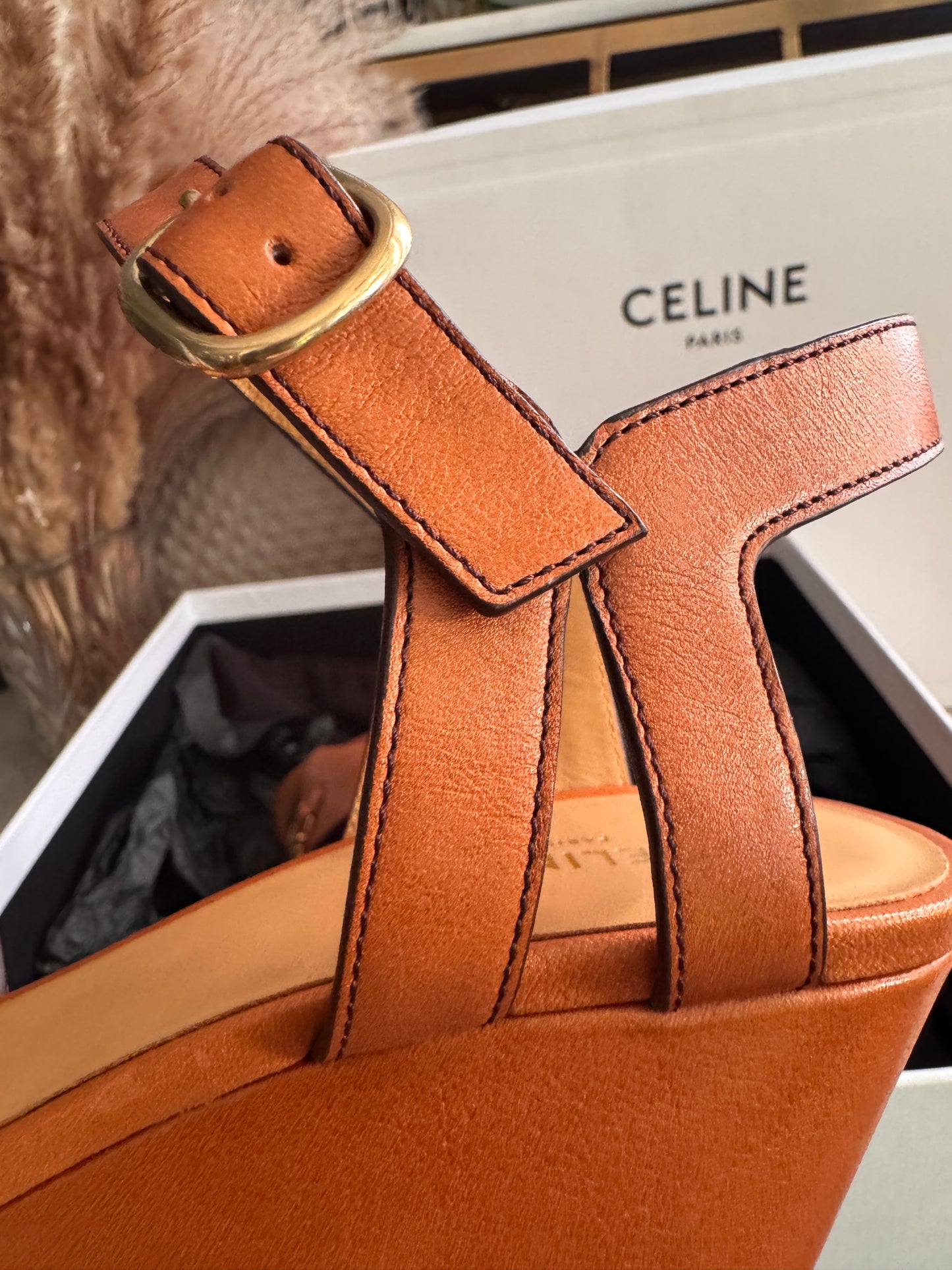 Celine Platform Leather Wedges