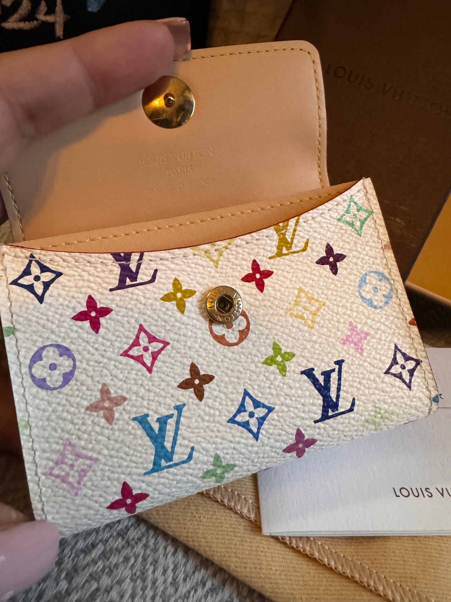 Louis Vuitton x Takashi Murakami Multicolor Business Cardholder in Blanc