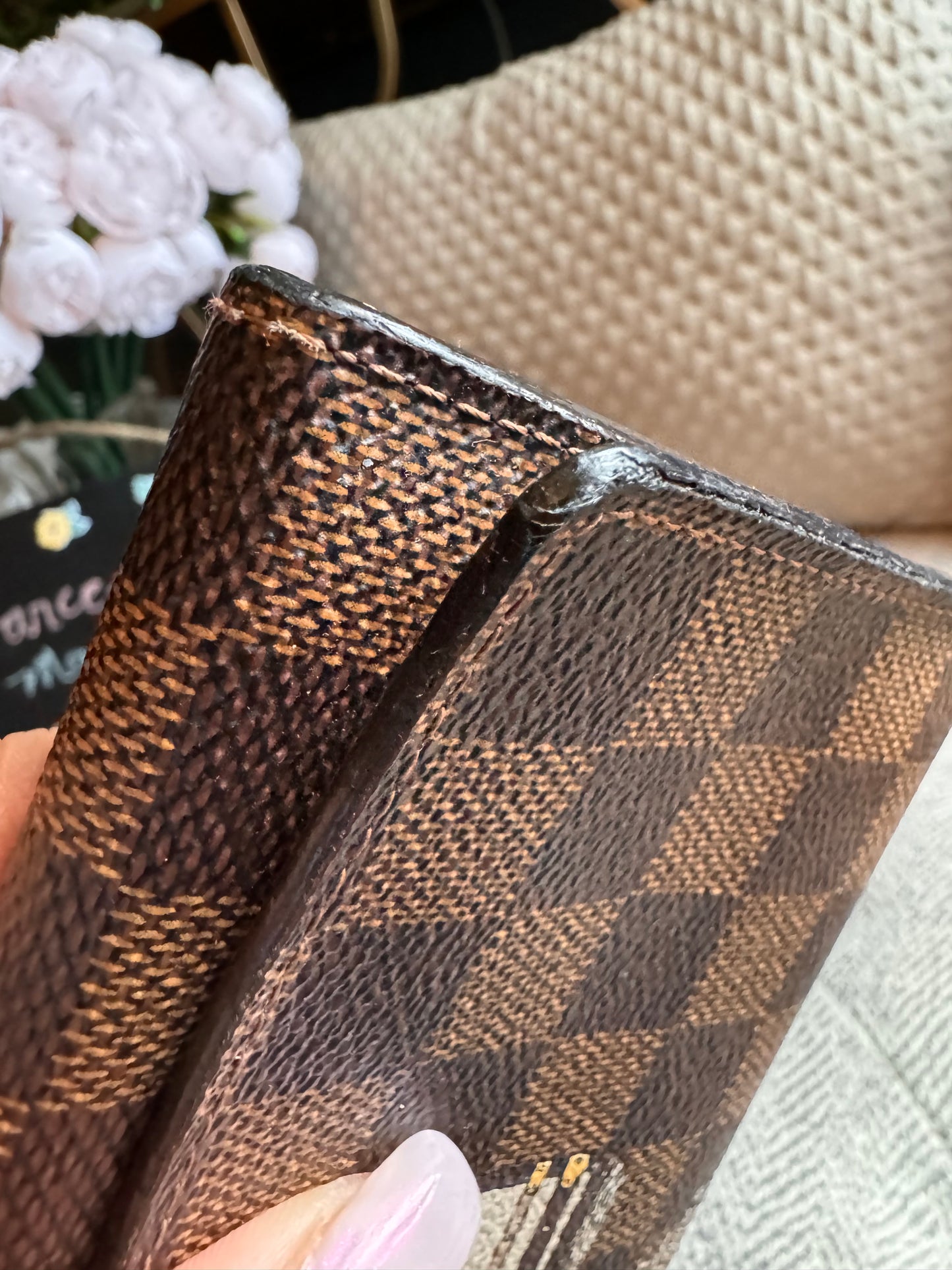 Louis Vuitton Damier Ebene Trunks and Locks Sarah Wallet