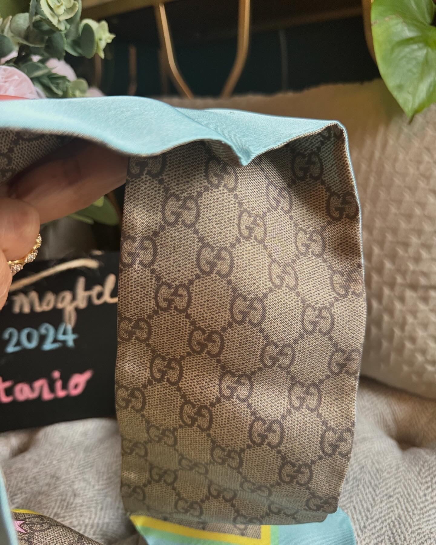 Gucci Bananya Cat Silk Twilly/scarf