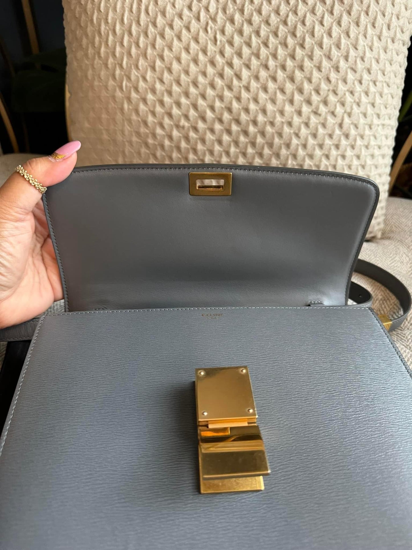 Celine Medium Box Bag in Grey