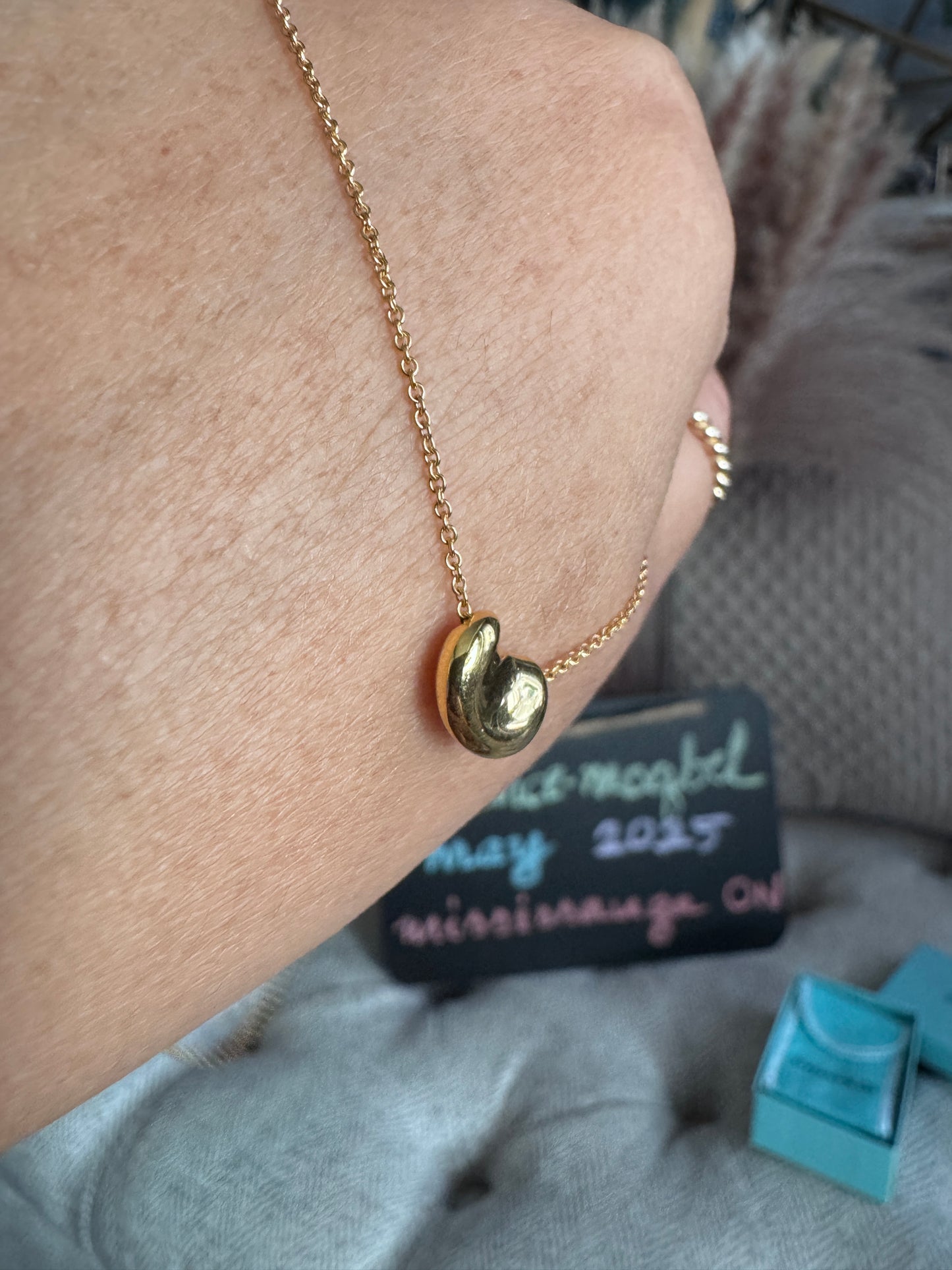 Tiffany & Co. 18k 9mm Bean Necklace