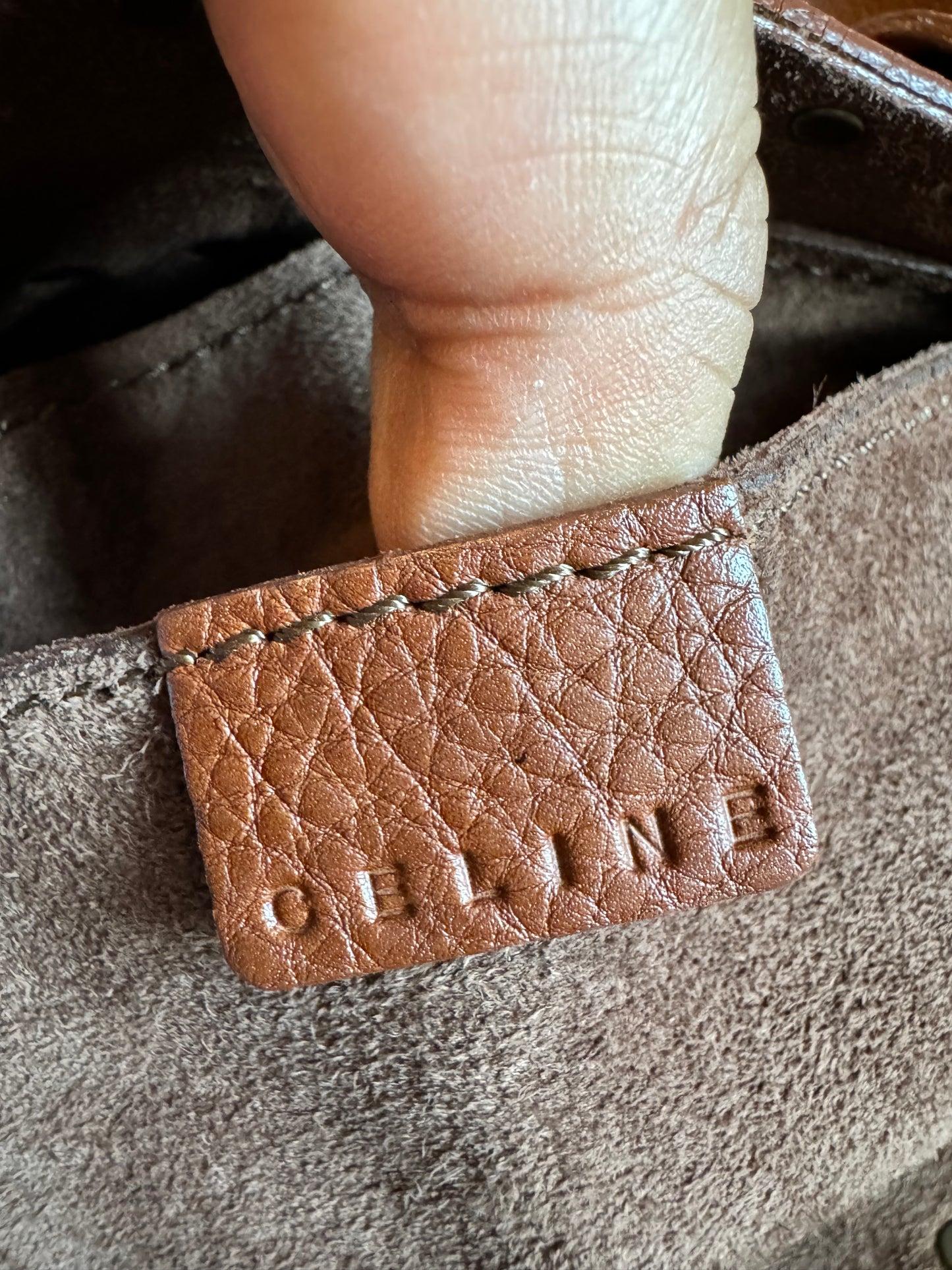 Celine Vintage Studded Leather Tote