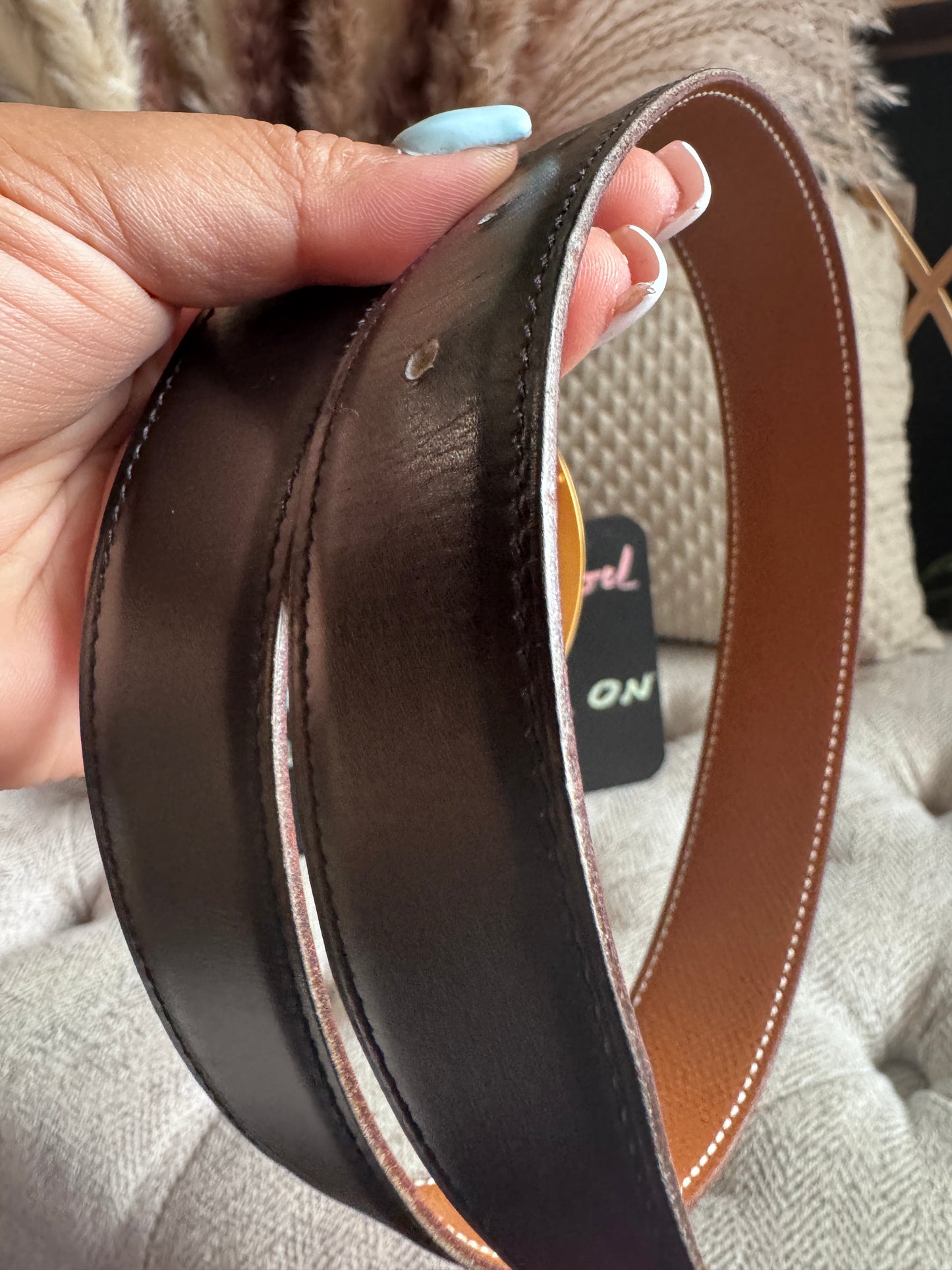 Hermes Belt with Gold Buckle