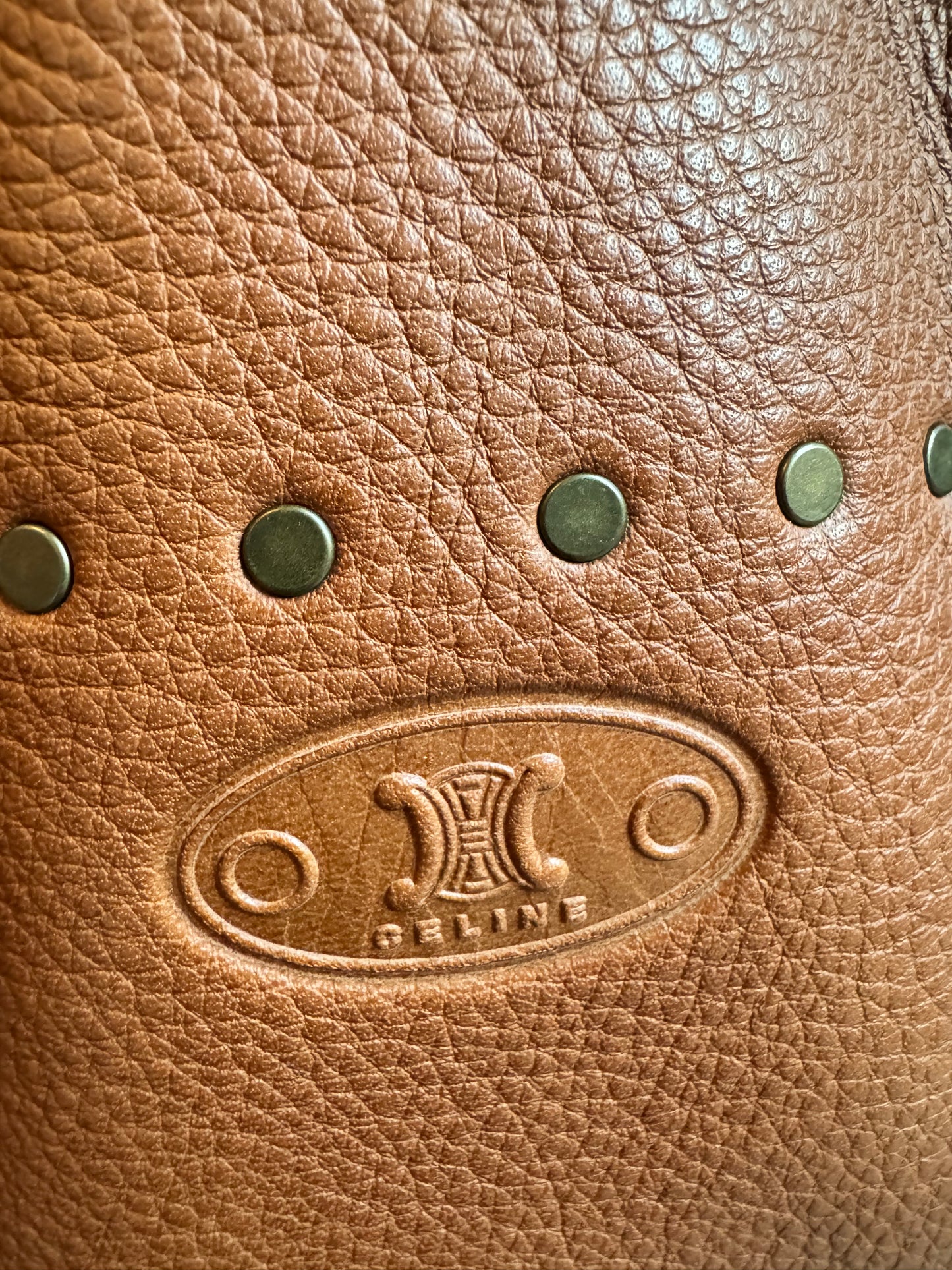 Celine Vintage Studded Leather Tote