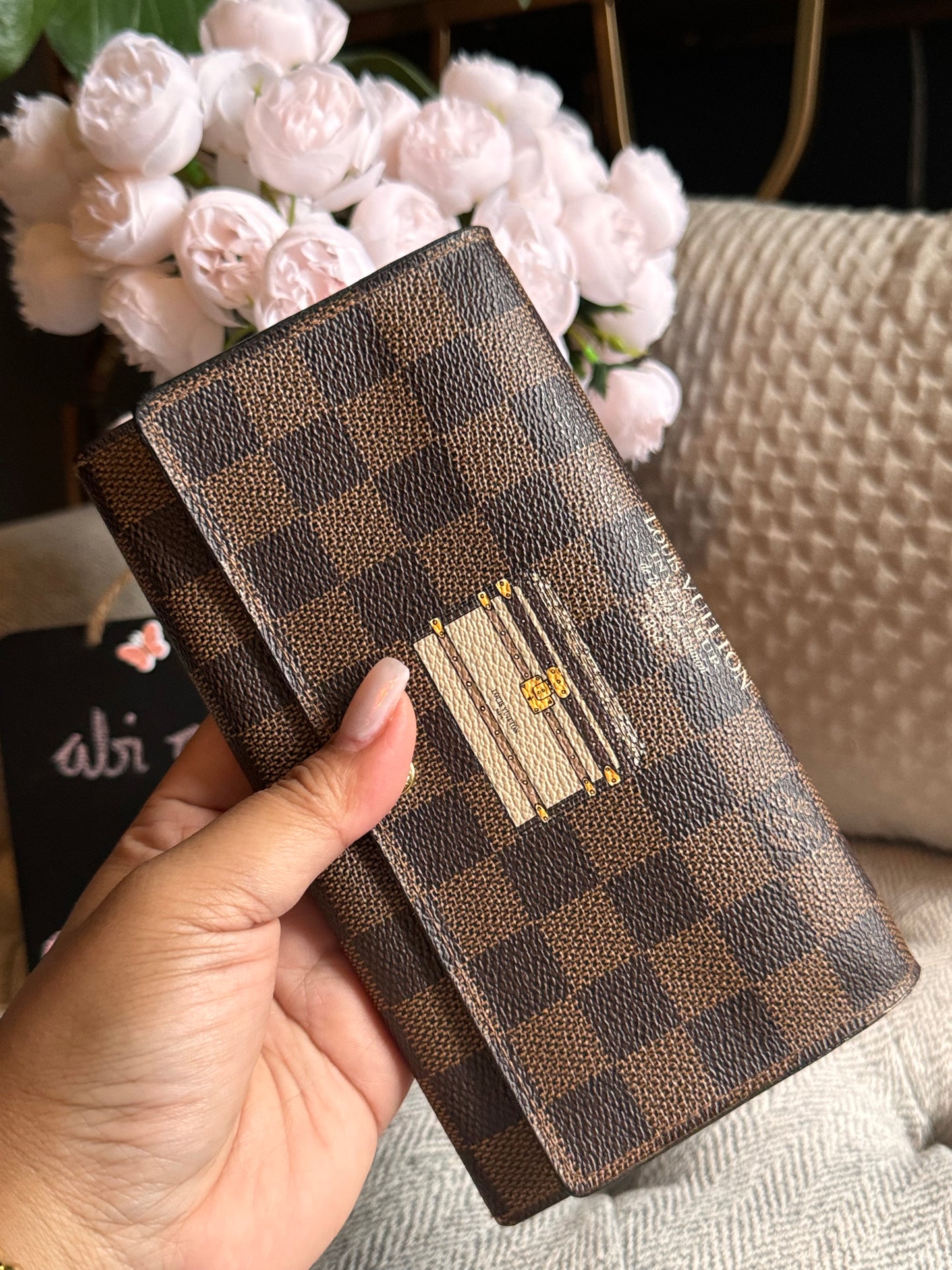 Louis Vuitton Damier Ebene Trunks and Locks Sarah Wallet