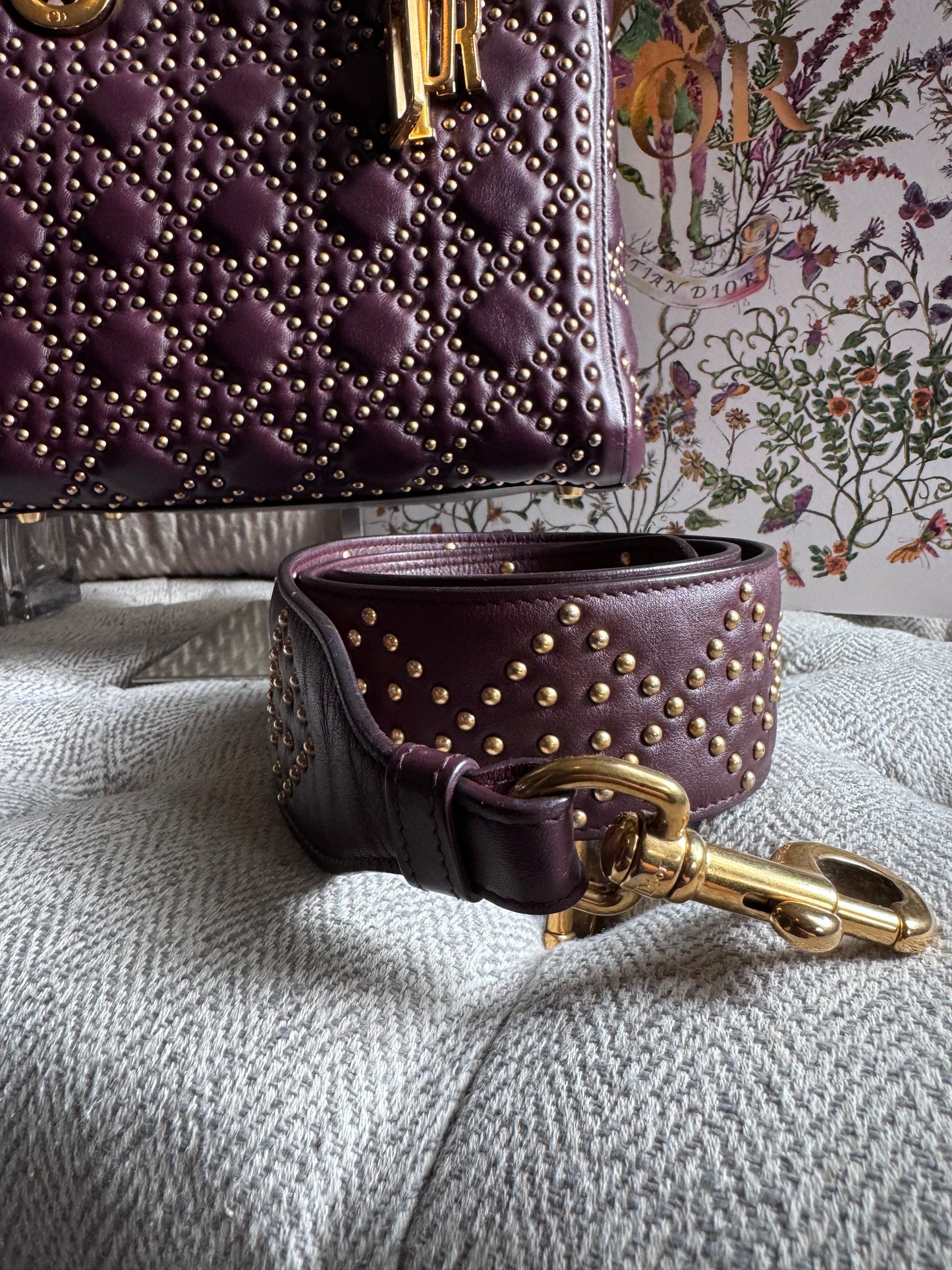 Dior Medium Cannage Studded Lady Dior